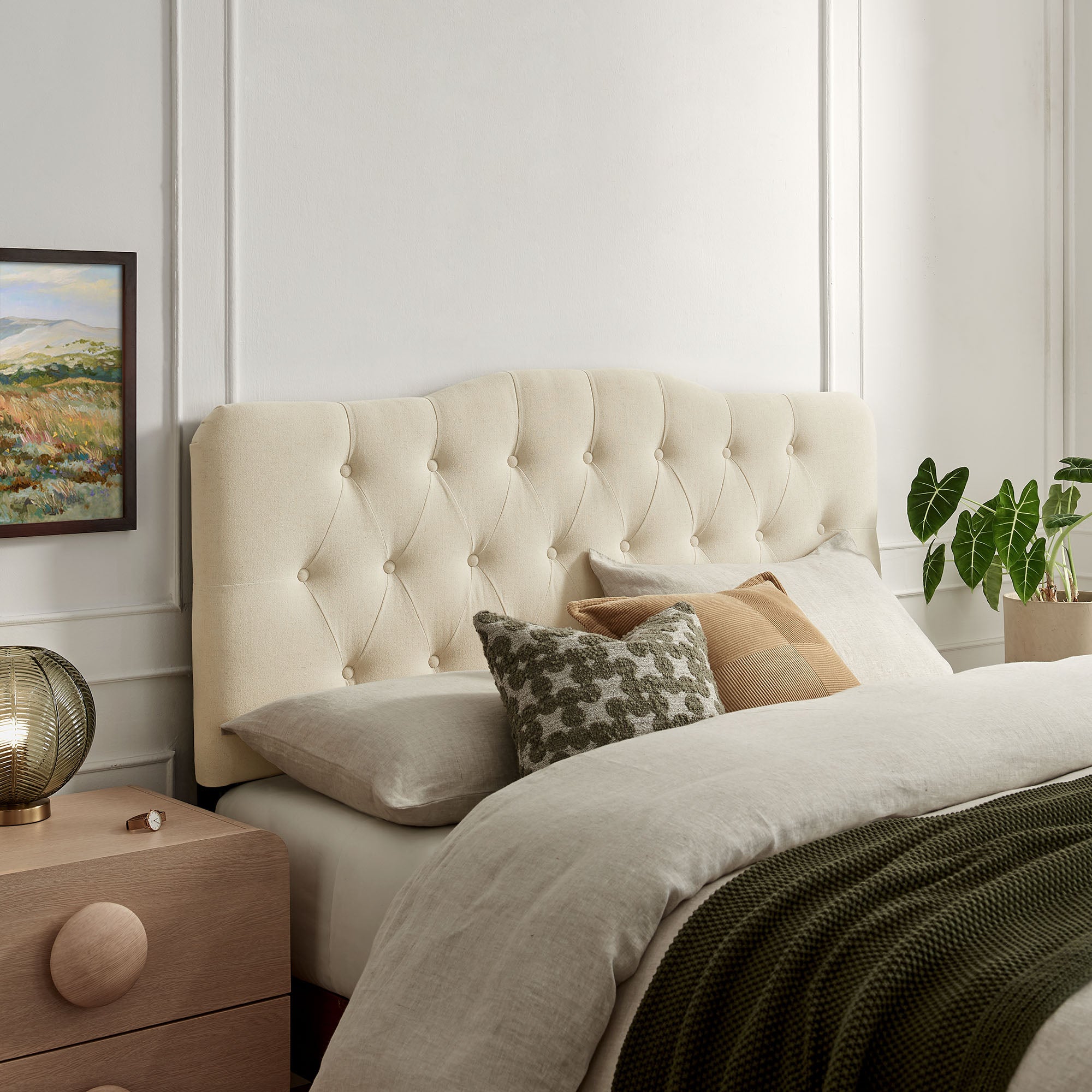 Modway MOD-7274 Annabel Premium Linen Blend King Headboard