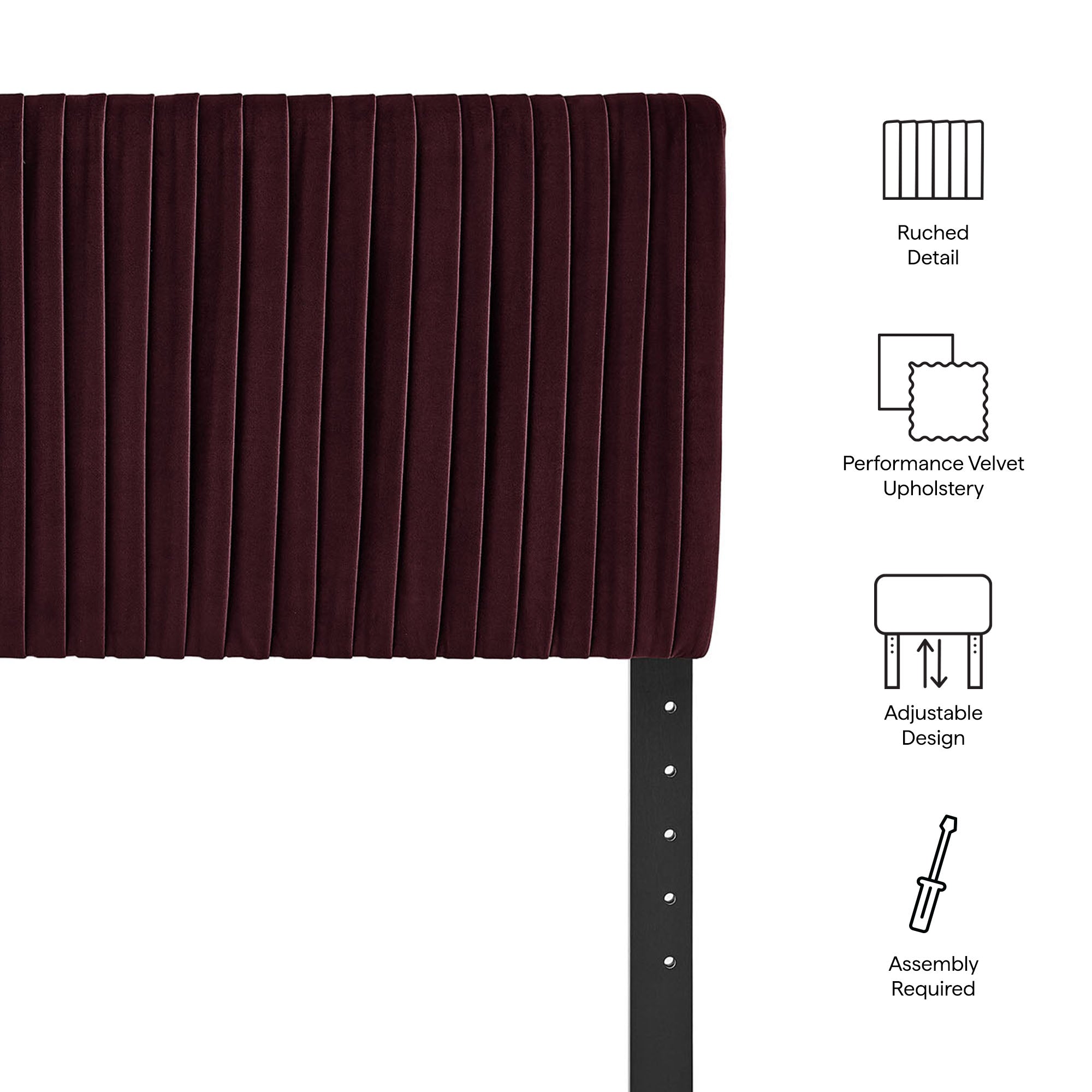 Modway MOD-7278 Eloise Stain-Resistant Performance Velvet Queen Headboard