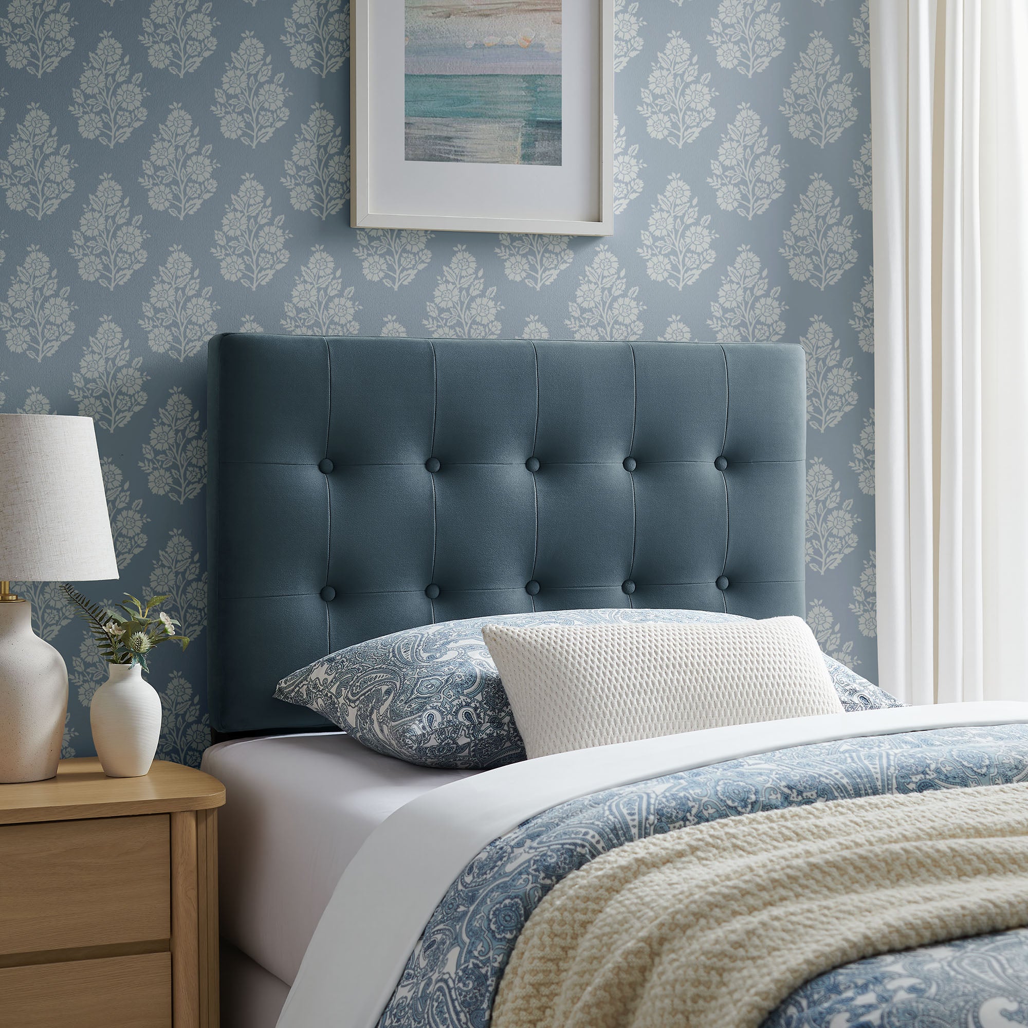 Modway MOD-7280 Emily Stain-Resistant Performance Velvet Twin Size Headboard