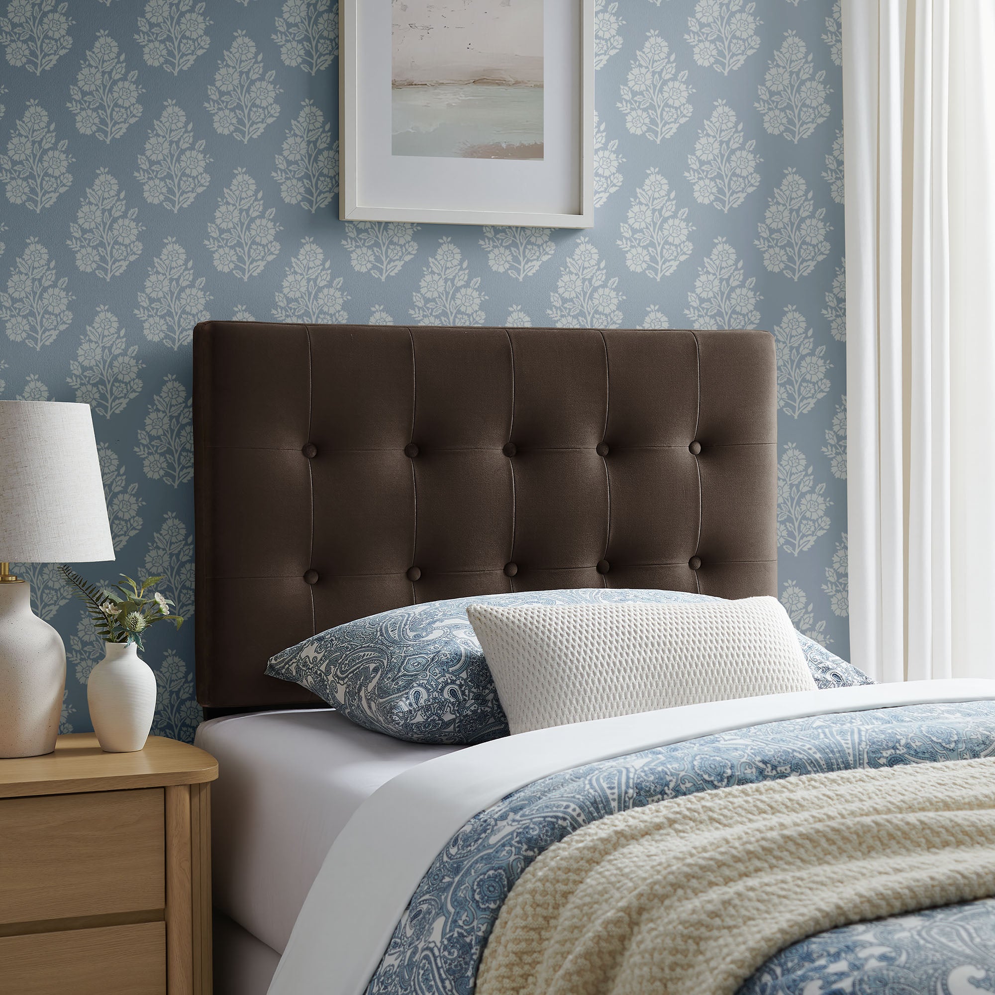 Modway MOD-7280 Emily Stain-Resistant Performance Velvet Twin Size Headboard
