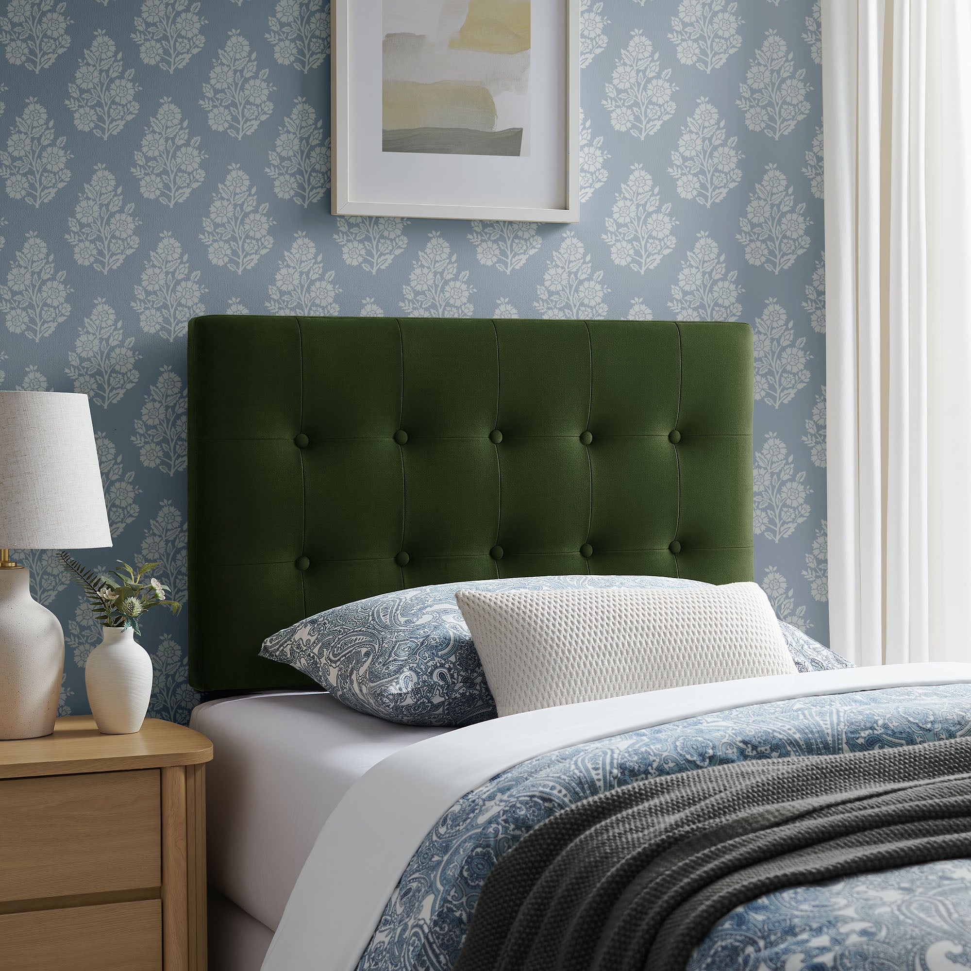 Modway MOD-7280 Emily Stain-Resistant Performance Velvet Twin Size Headboard