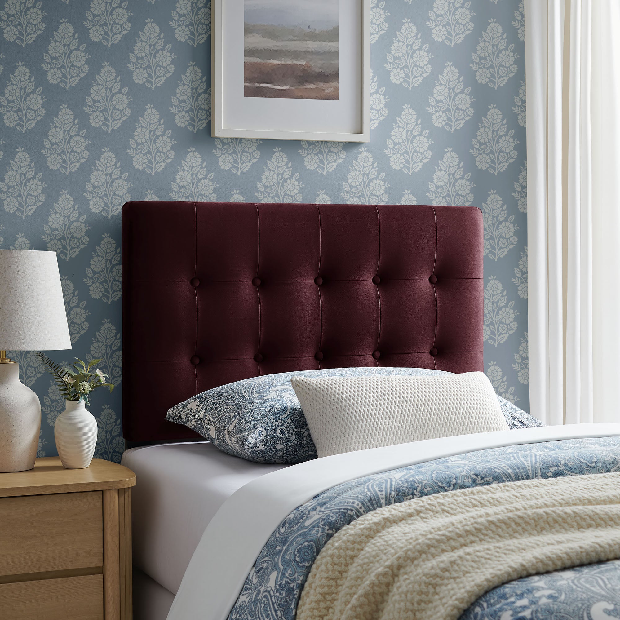 Modway MOD-7280 Emily Stain-Resistant Performance Velvet Twin Size Headboard