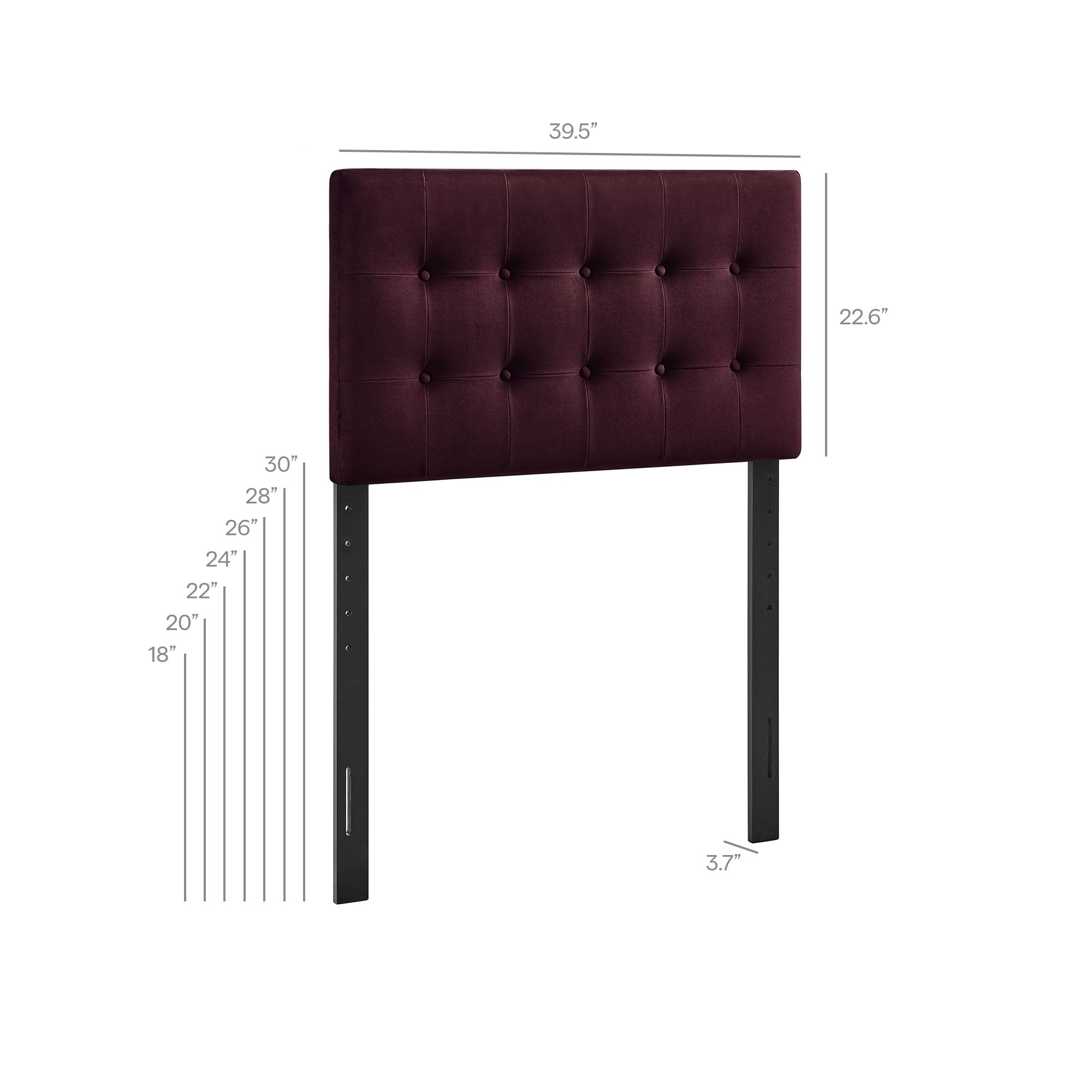 Modway MOD-7280 Emily Stain-Resistant Performance Velvet Twin Size Headboard