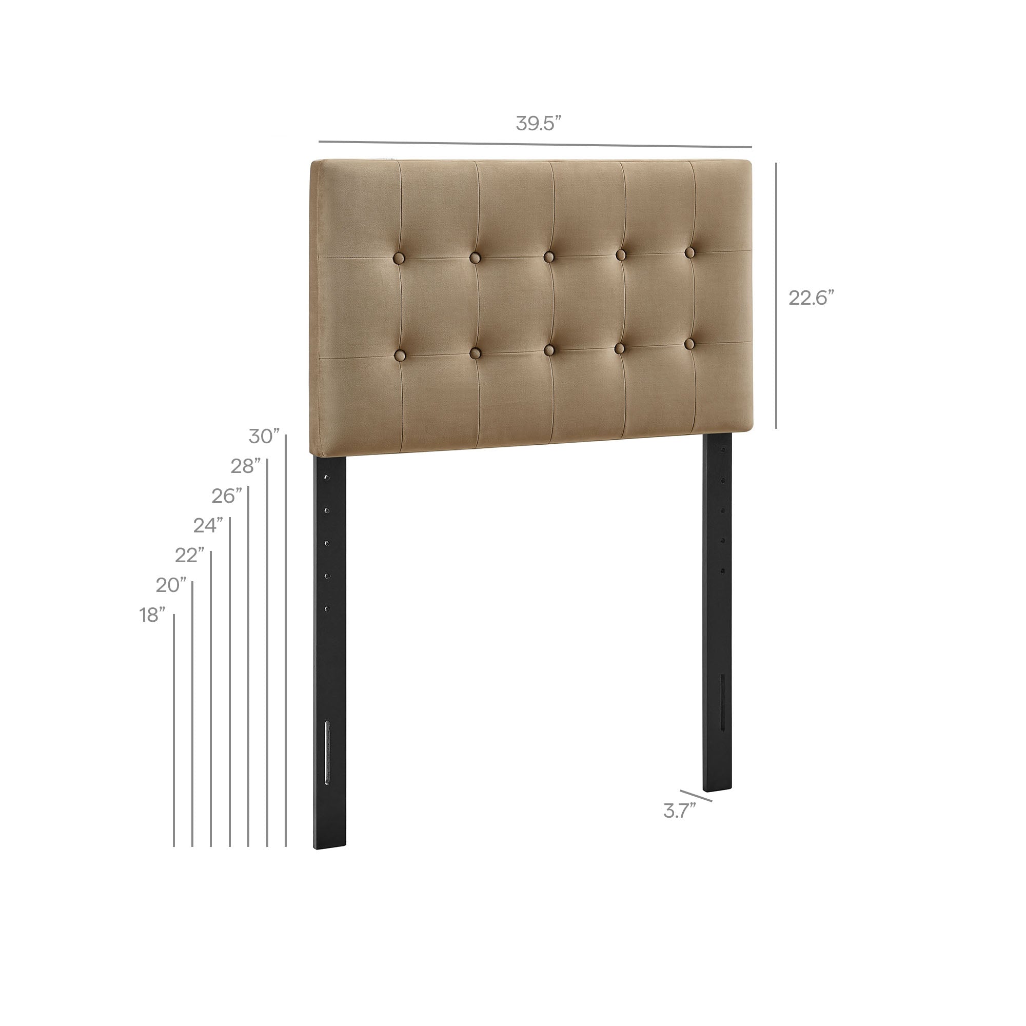 Modway MOD-7280 Emily Stain-Resistant Performance Velvet Twin Size Headboard