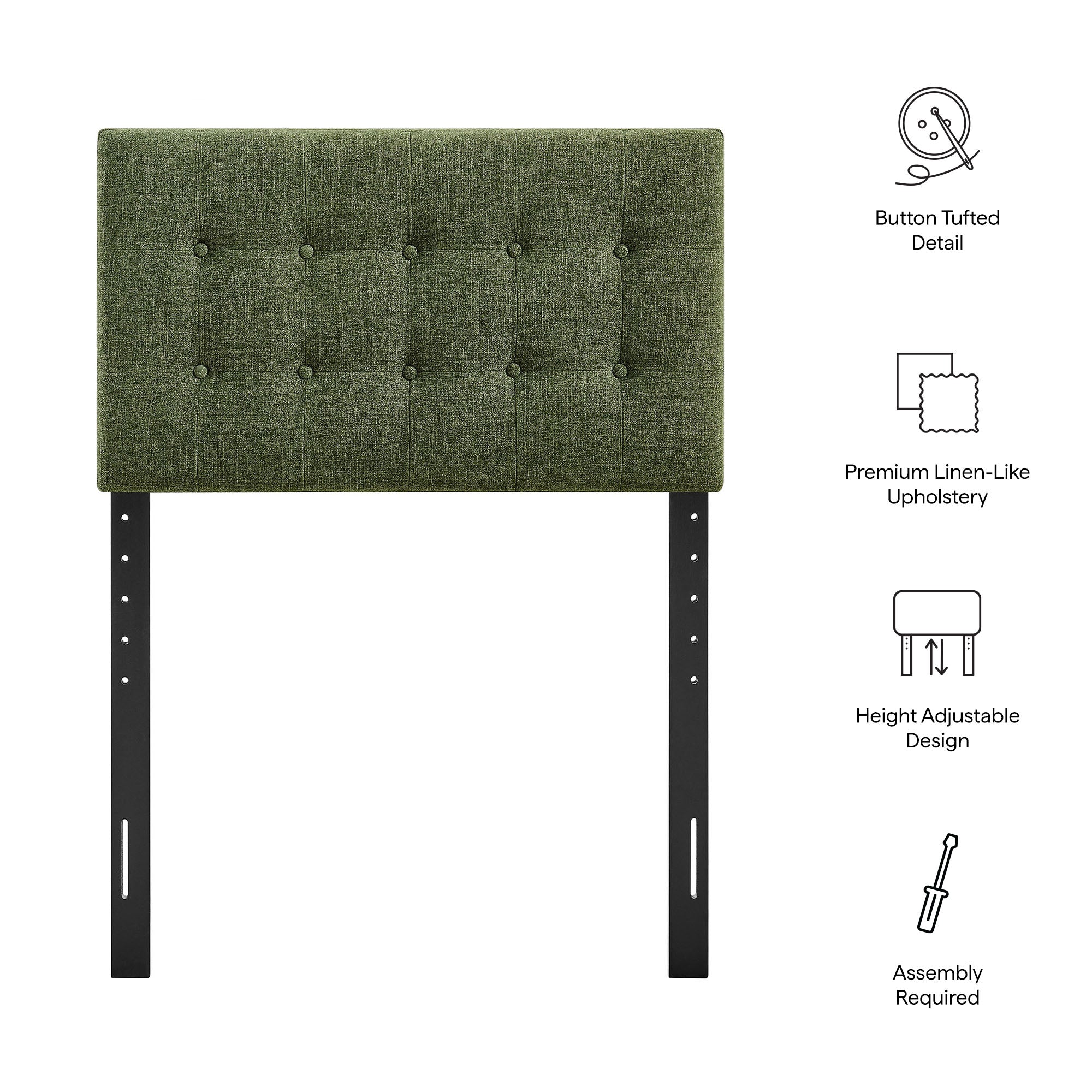 Modway MOD-7281 Emily Fabric Upholstered Twin Size Headboard