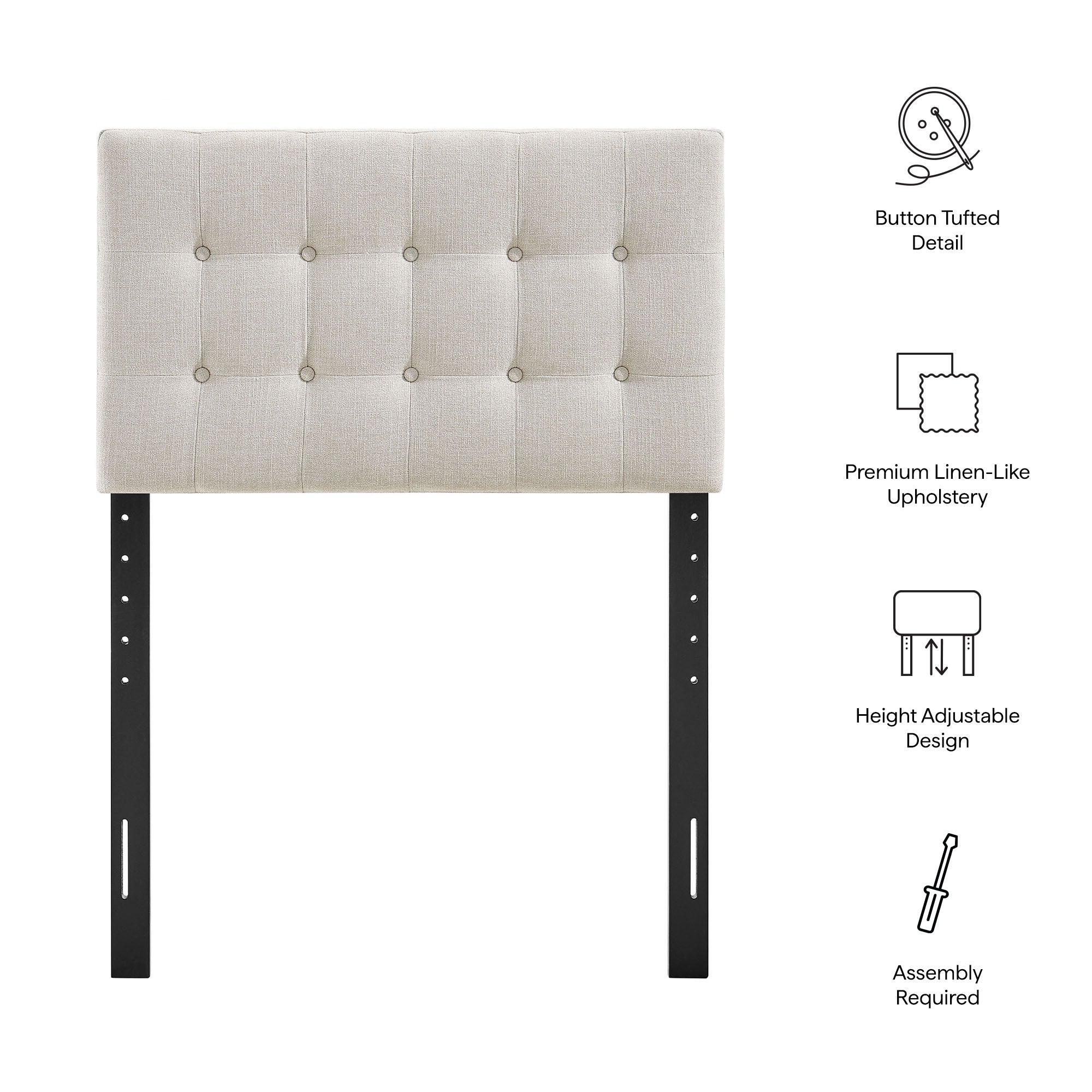 Modway MOD-7281 Emily Fabric Upholstered Twin Size Headboard