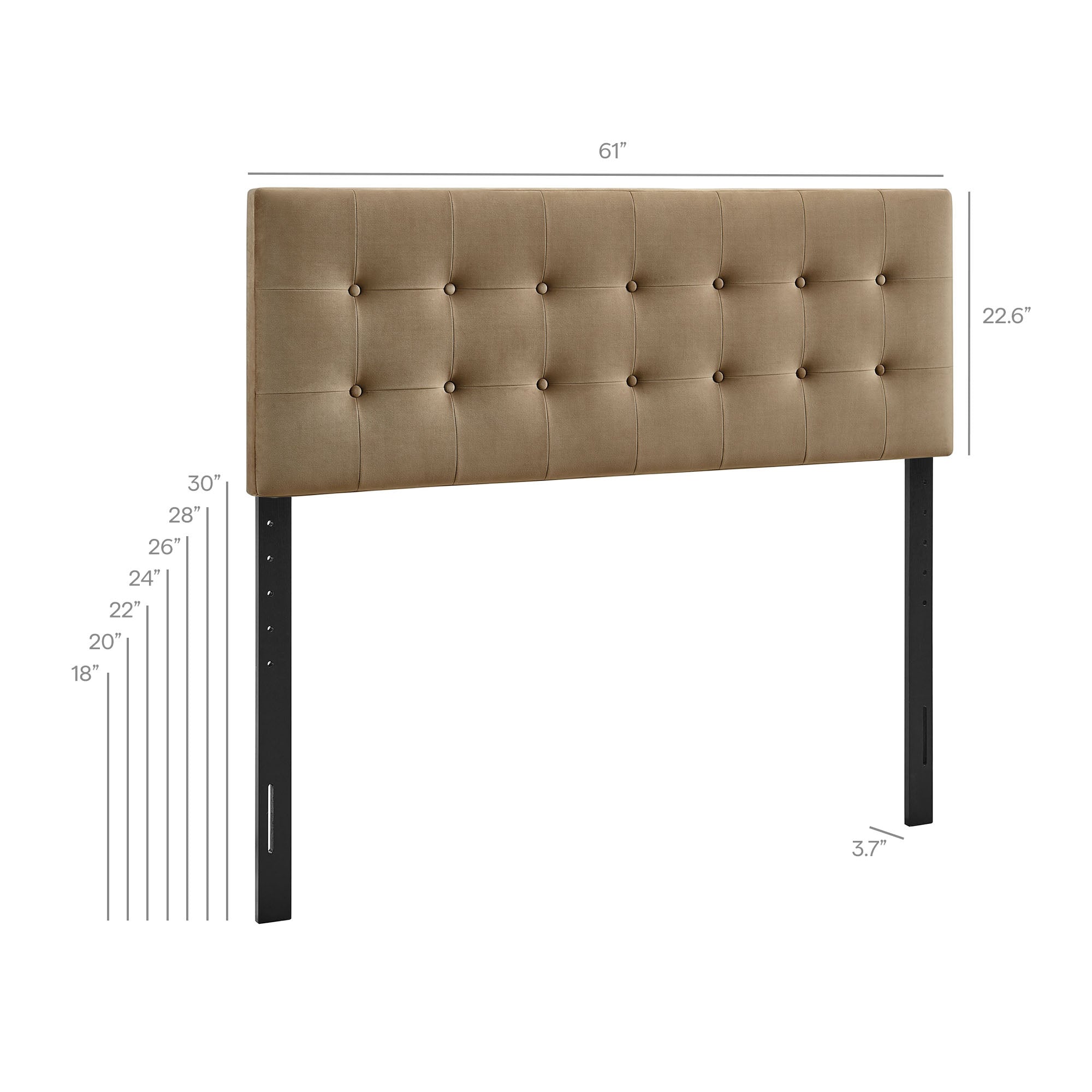 Modway MOD-7284 Emily Stain-Resistant Performance Velvet Queen Size Headboard