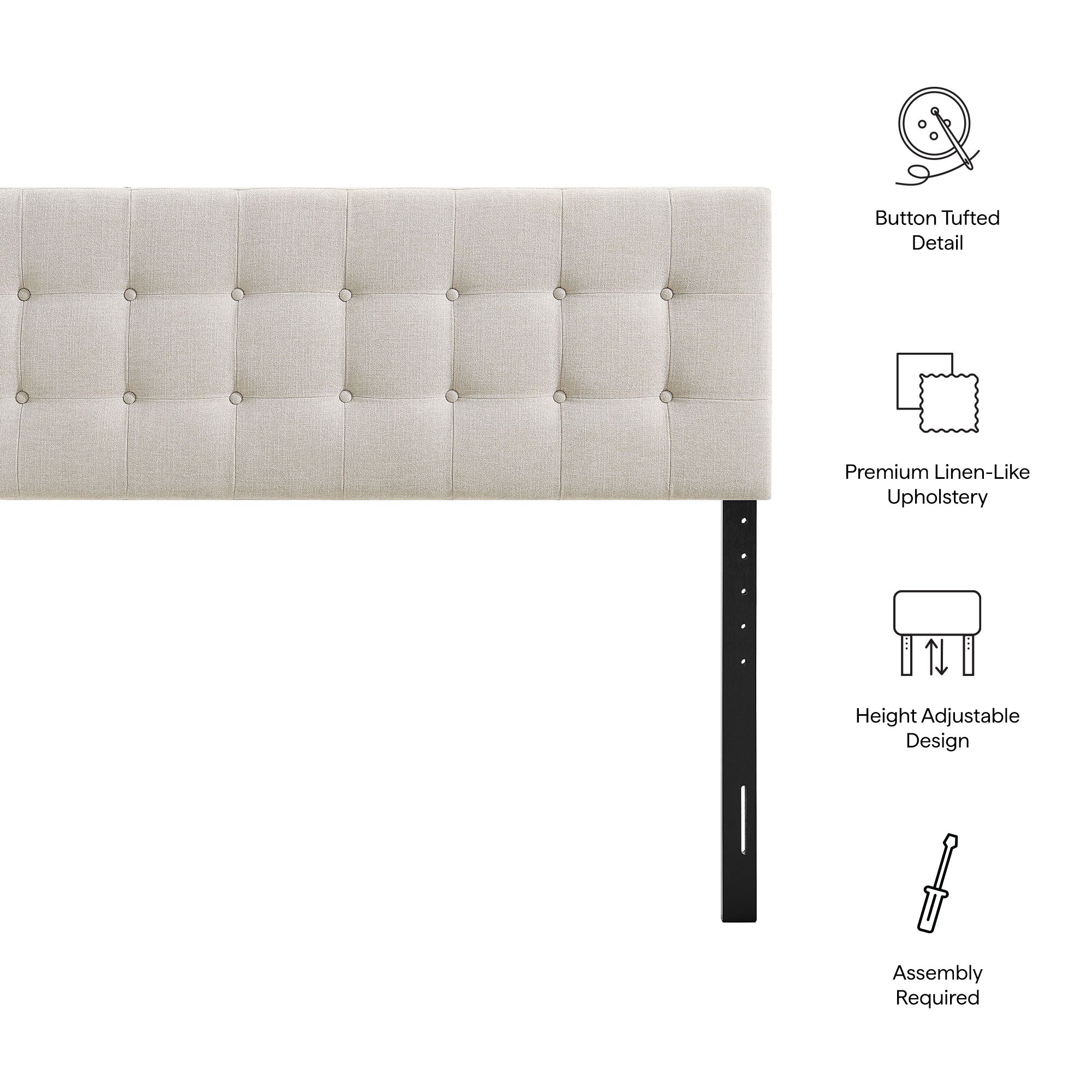 Modway MOD-7285 Emily Fabric Upholstered Queen Size Headboard