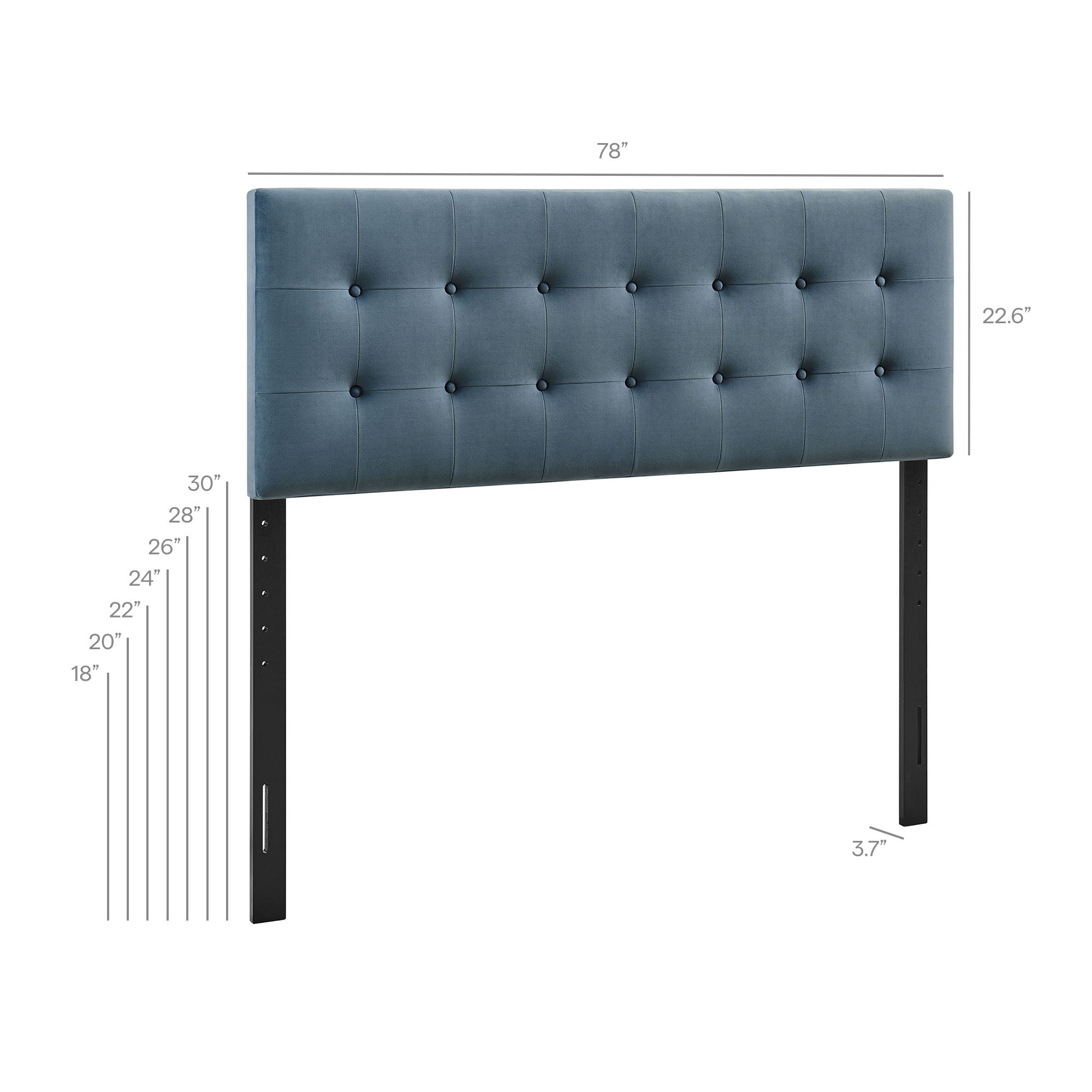 Modway MOD-7286 Emily Stain-Resistant Performance Velvet King Size Headboard