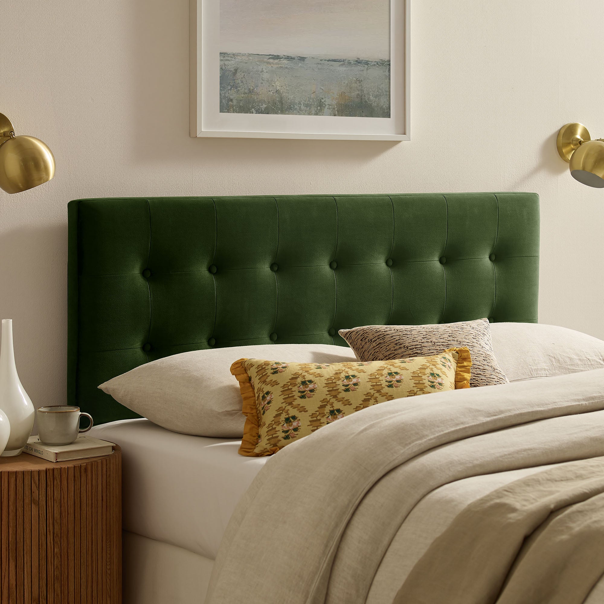 Modway MOD-7286 Emily Stain-Resistant Performance Velvet King Size Headboard
