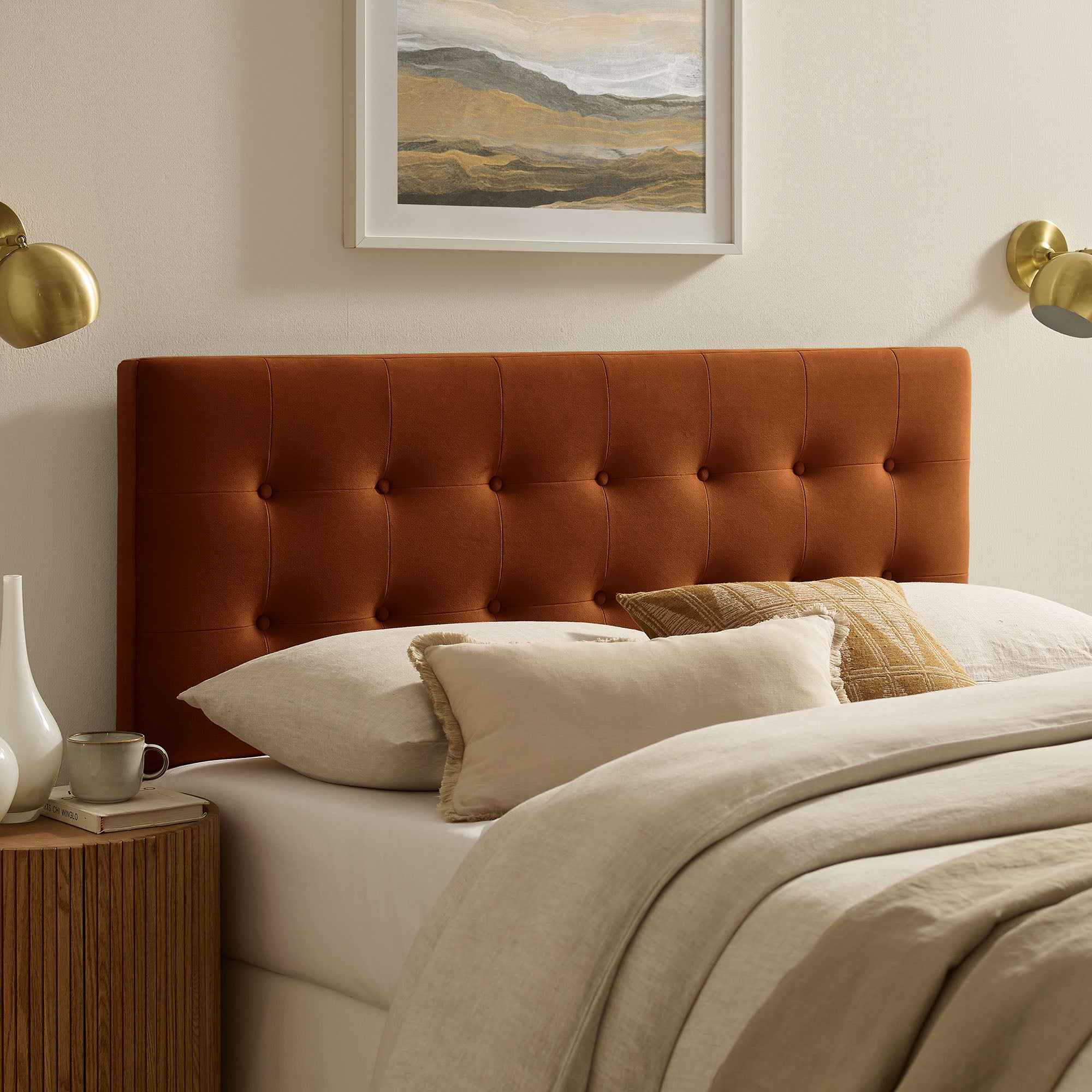 Modway MOD-7286 Emily Stain-Resistant Performance Velvet King Size Headboard