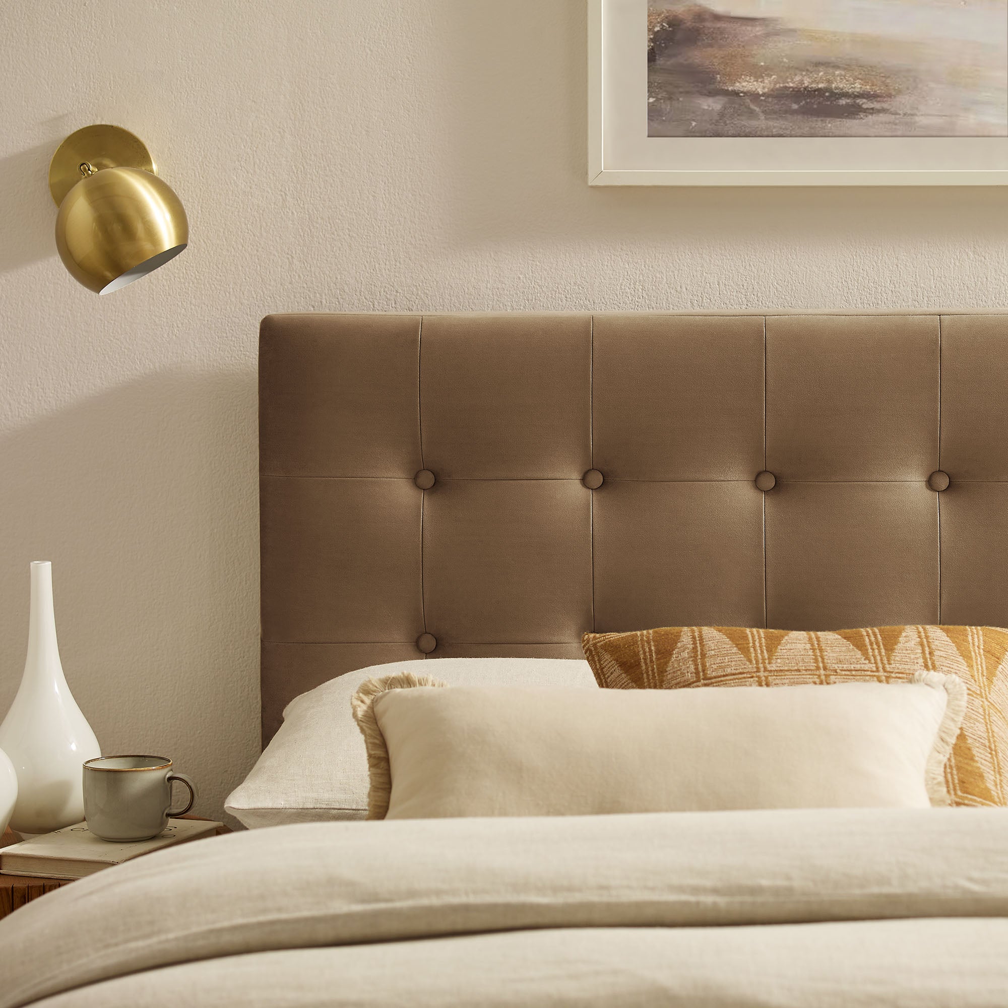 Modway MOD-7286 Emily Stain-Resistant Performance Velvet King Size Headboard