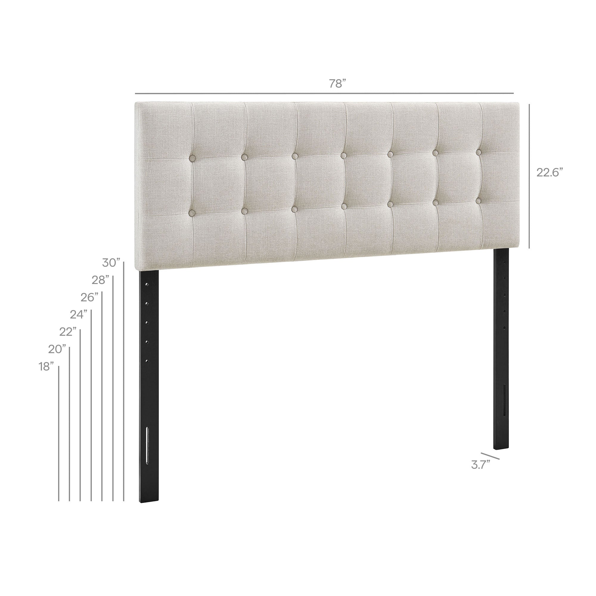 Modway MOD-7287 Emily Fabric Upholstered King Size Headboard