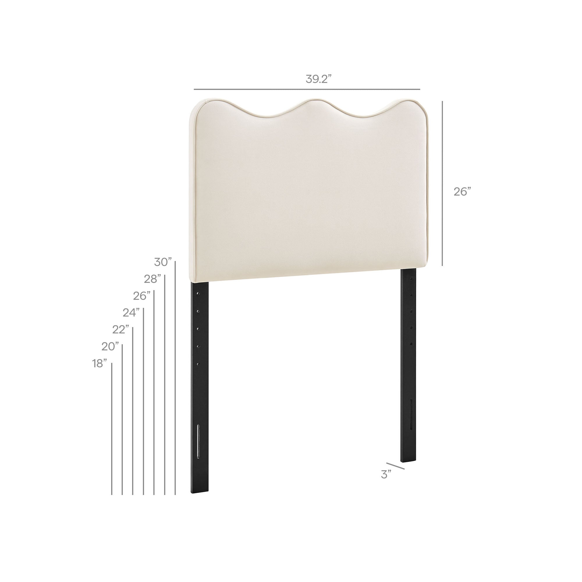 Modway MOD-7288 Athena Stain-Resistant Performance Velvet Twin Size Headboard