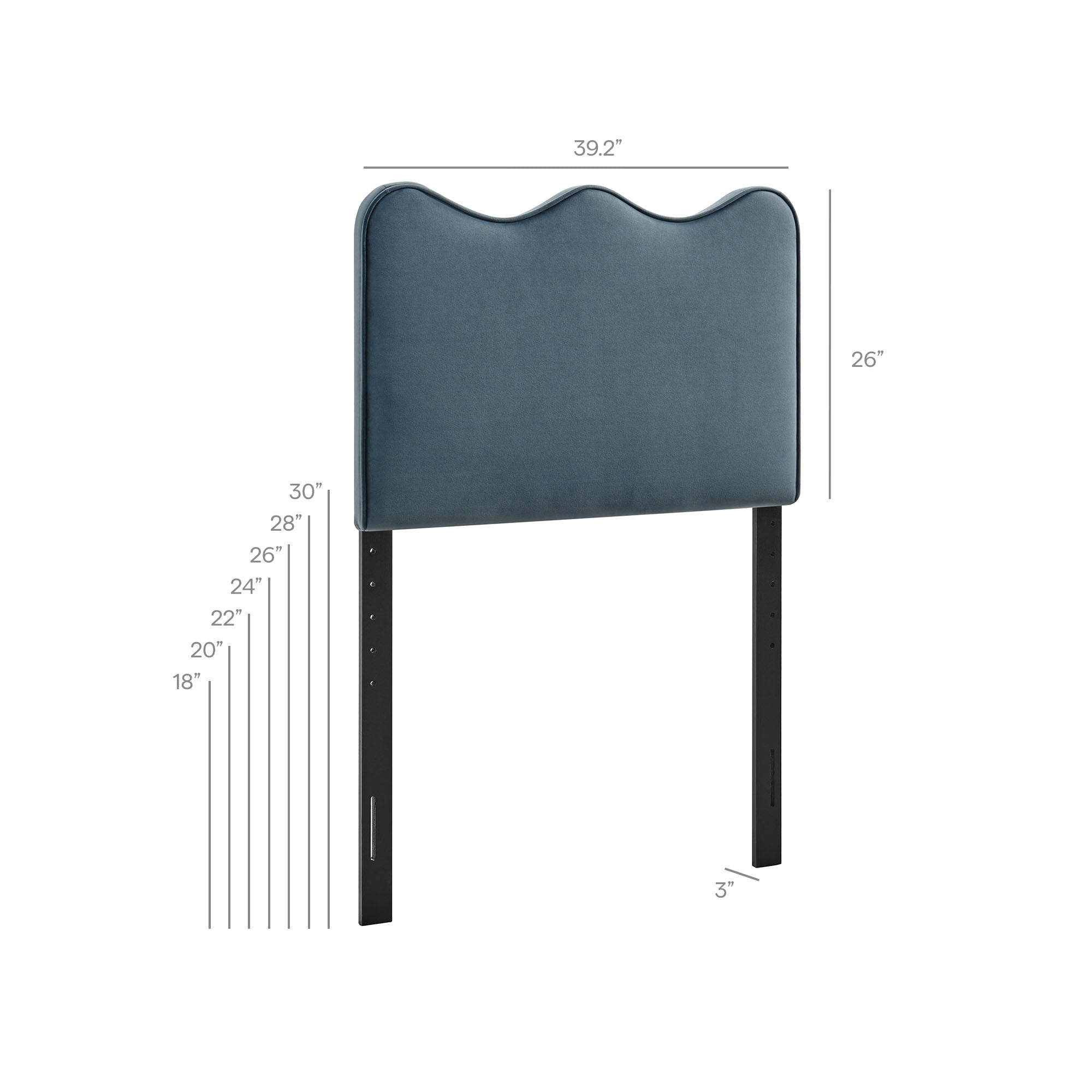 Modway MOD-7288 Athena Stain-Resistant Performance Velvet Twin Size Headboard