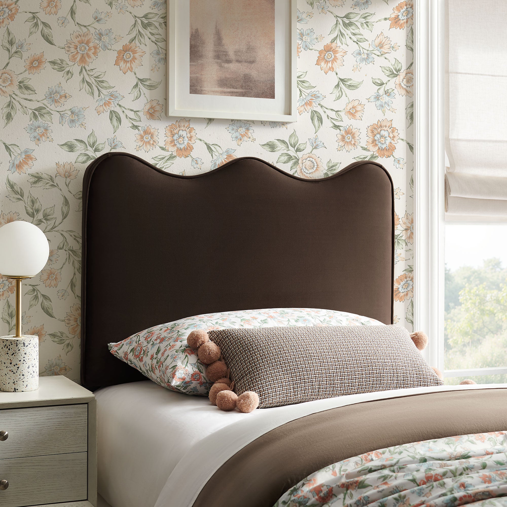Modway MOD-7288 Athena Stain-Resistant Performance Velvet Twin Size Headboard