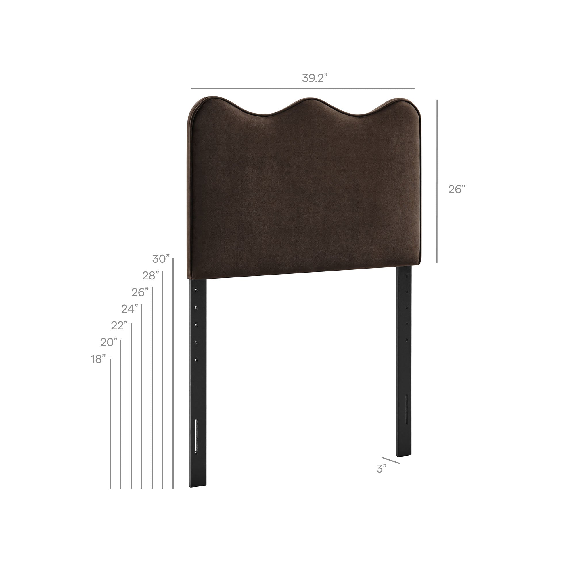 Modway MOD-7288 Athena Stain-Resistant Performance Velvet Twin Size Headboard