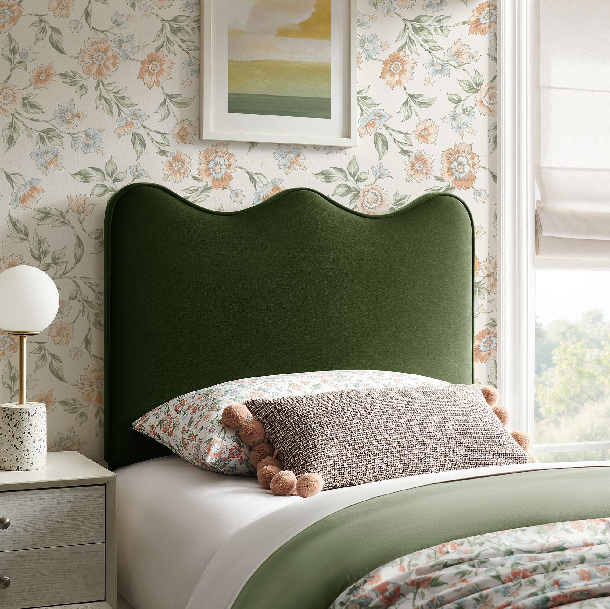 Modway MOD-7288 Athena Stain-Resistant Performance Velvet Twin Size Headboard