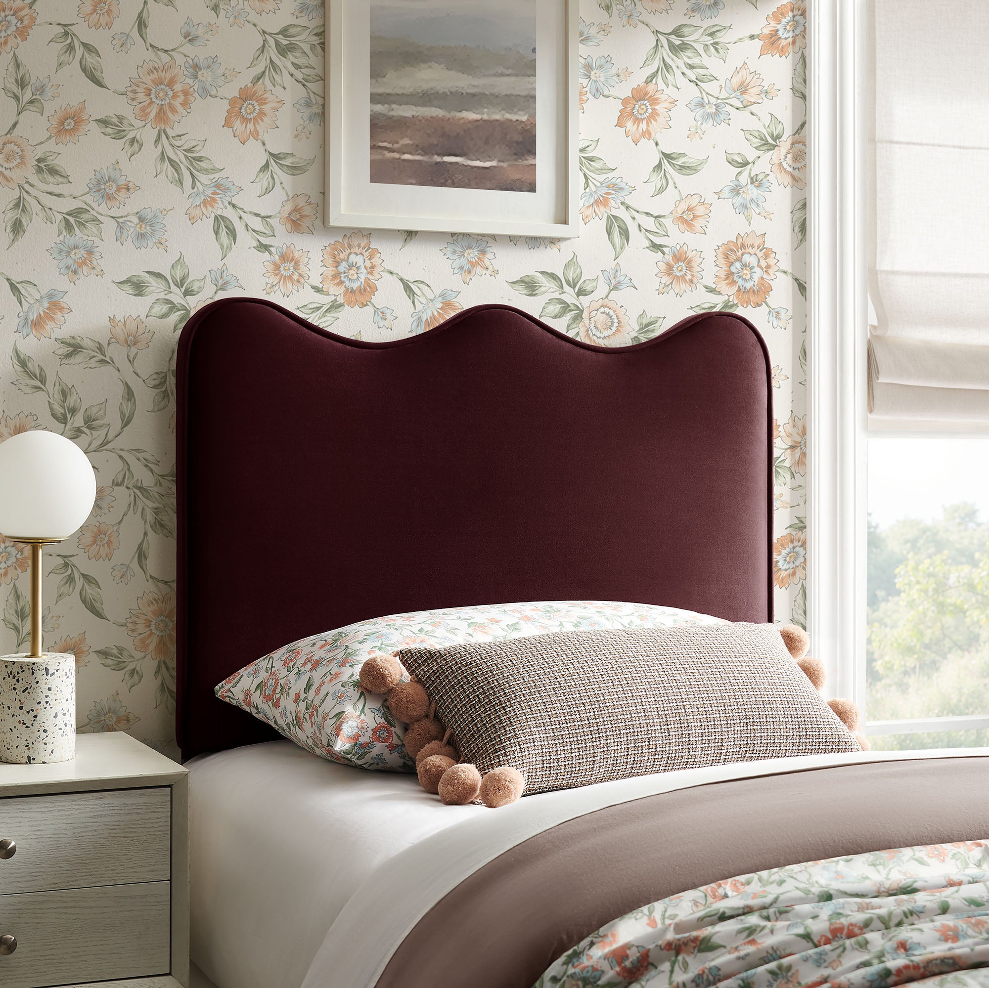 Modway MOD-7288 Athena Stain-Resistant Performance Velvet Twin Size Headboard