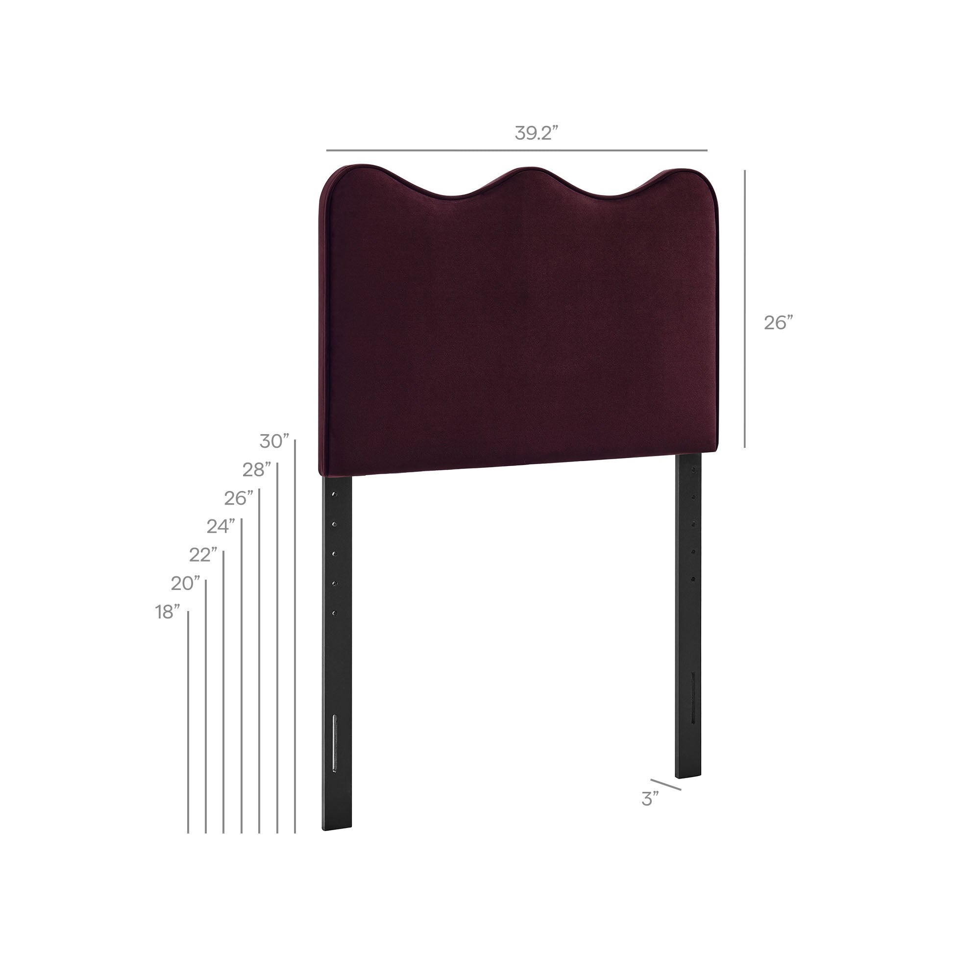 Modway MOD-7288 Athena Stain-Resistant Performance Velvet Twin Size Headboard