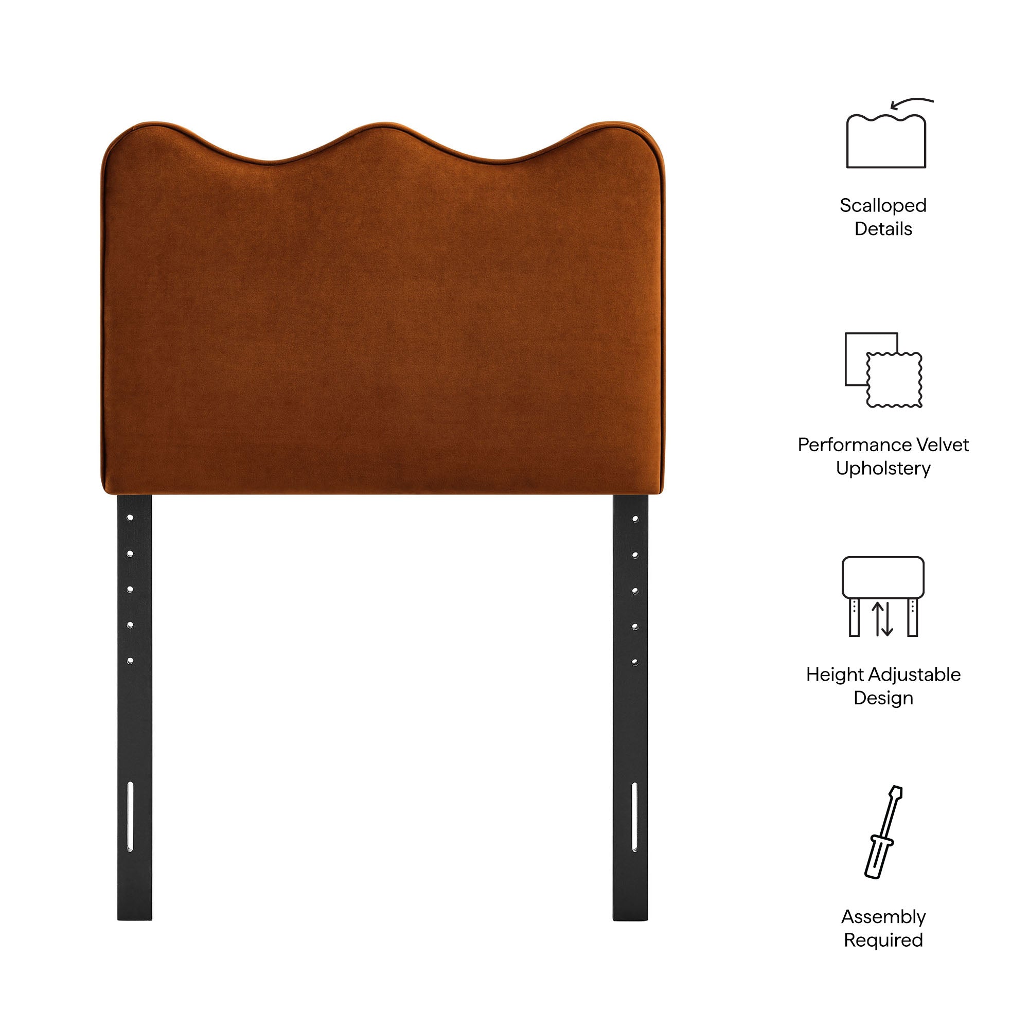 Modway MOD-7288 Athena Stain-Resistant Performance Velvet Twin Size Headboard