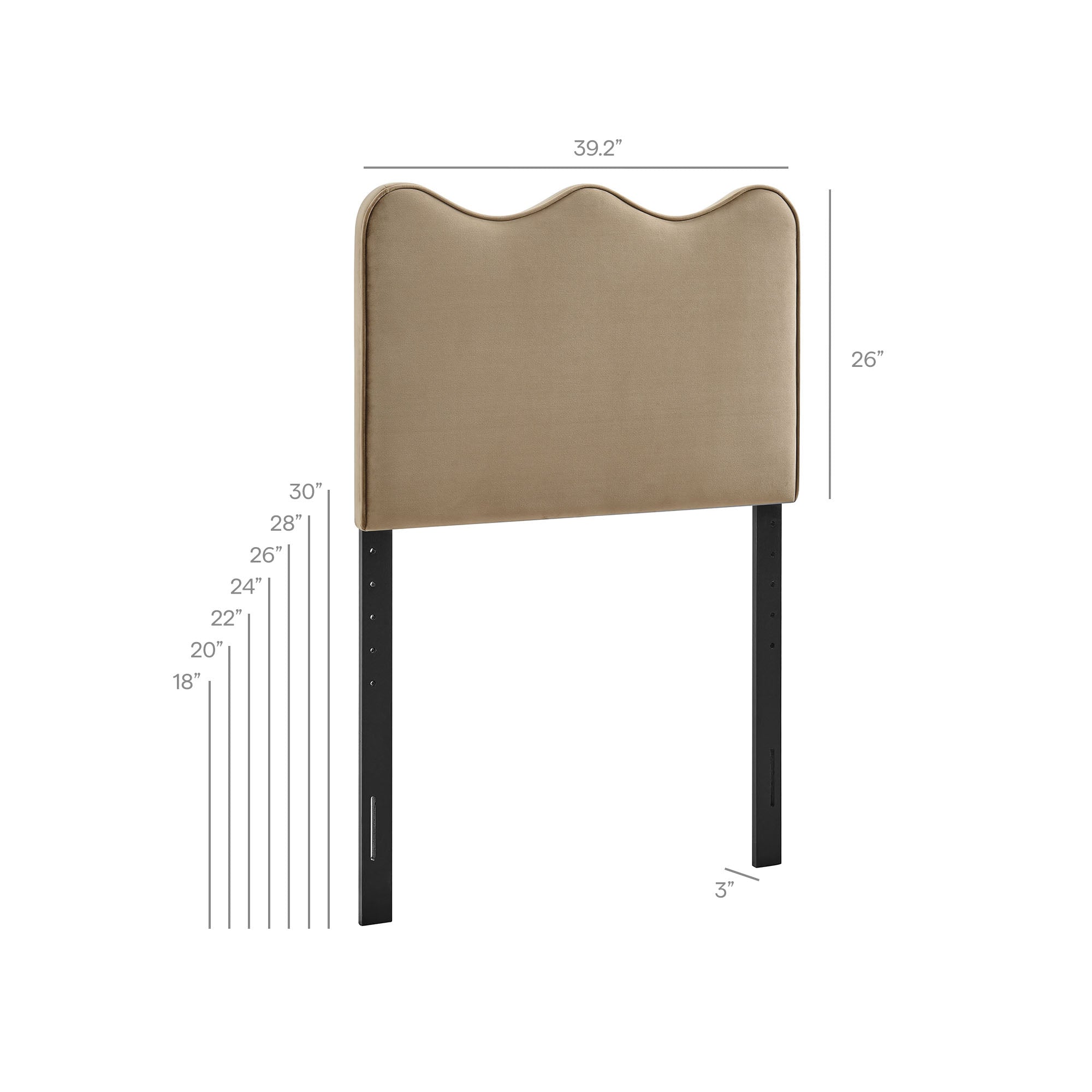 Modway MOD-7288 Athena Stain-Resistant Performance Velvet Twin Size Headboard