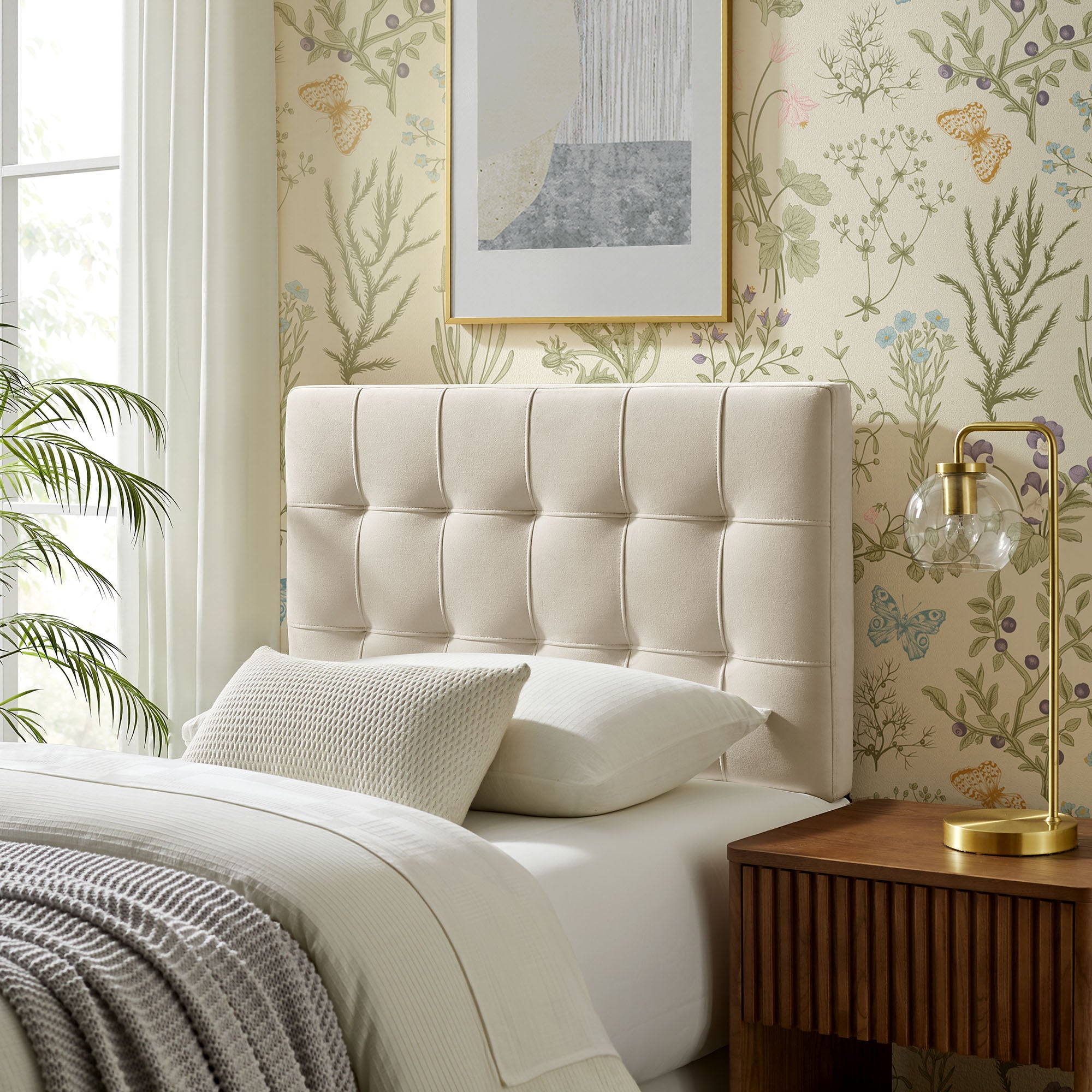 Modway MOD-7289 Lily Stain-Resistant Performance Velvet Twin Size Headboard