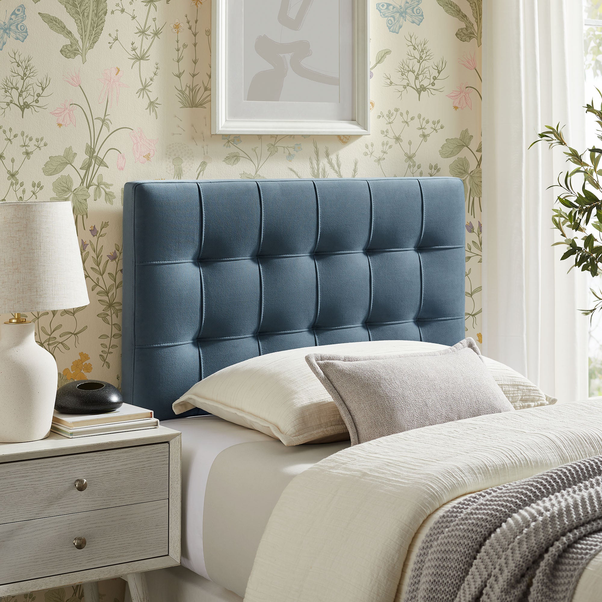Modway MOD-7289 Lily Stain-Resistant Performance Velvet Twin Size Headboard