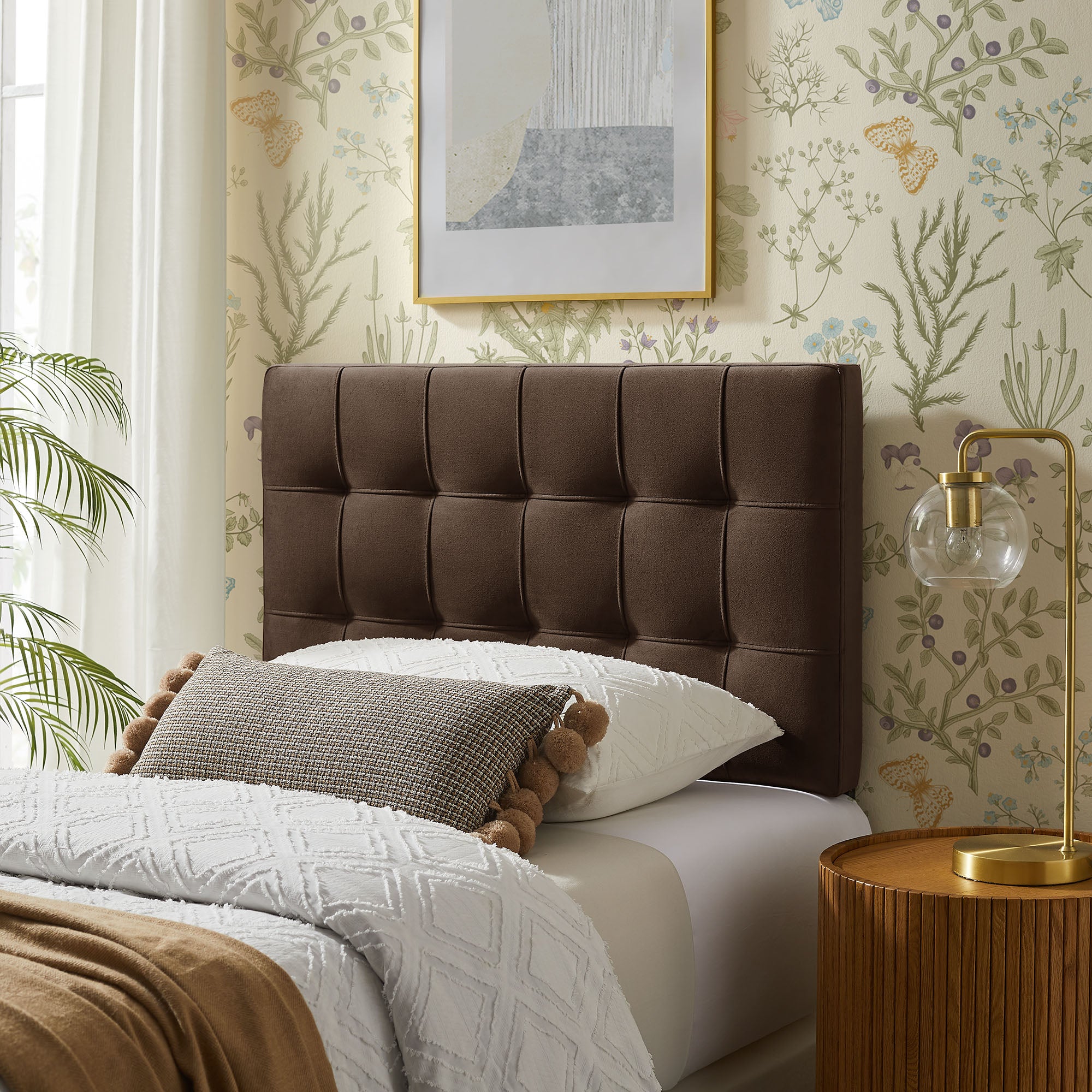 Modway MOD-7289 Lily Stain-Resistant Performance Velvet Twin Size Headboard