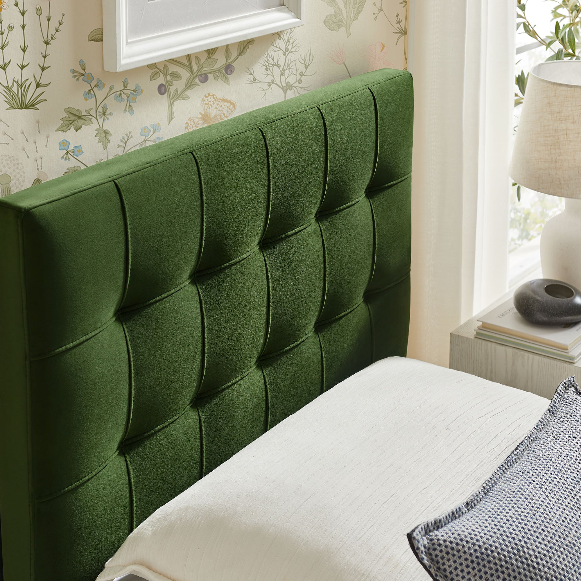 Modway MOD-7289 Lily Stain-Resistant Performance Velvet Twin Size Headboard