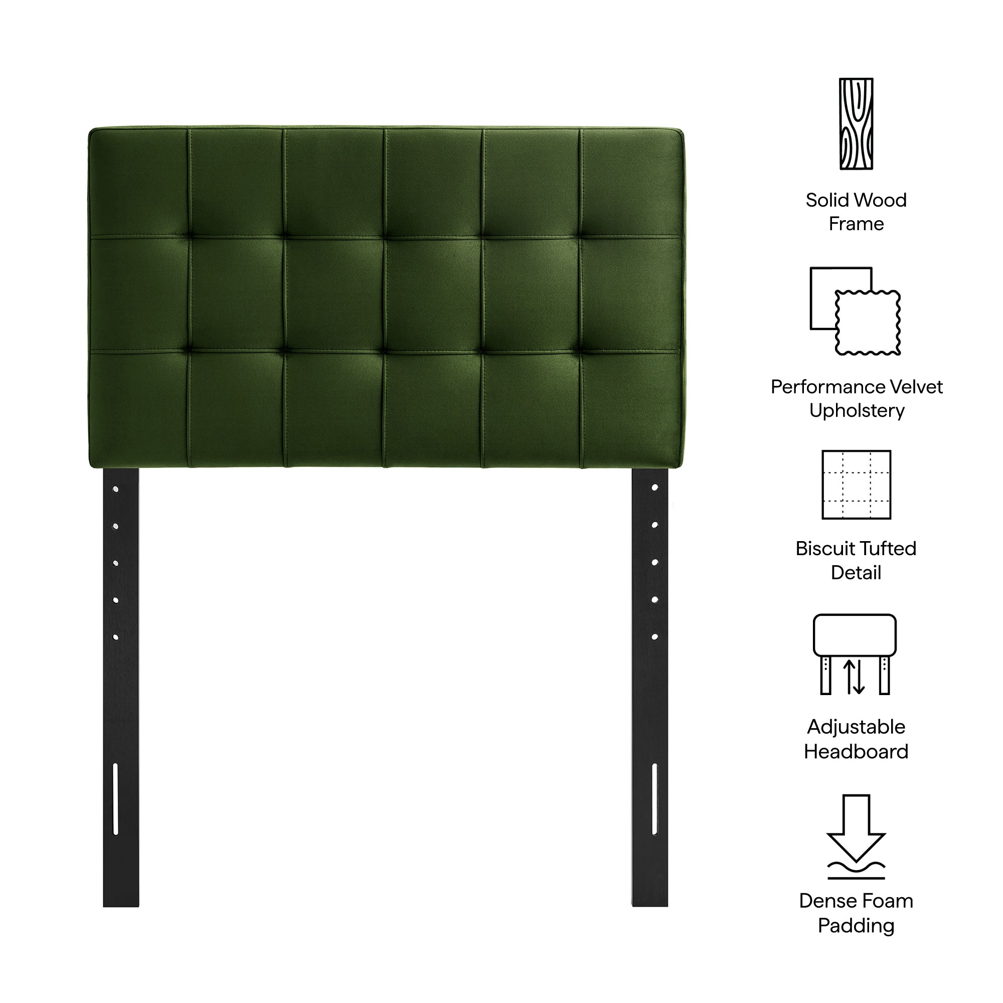 Modway Lily Stain-Resistant Performance Velvet Twin Size Headboard