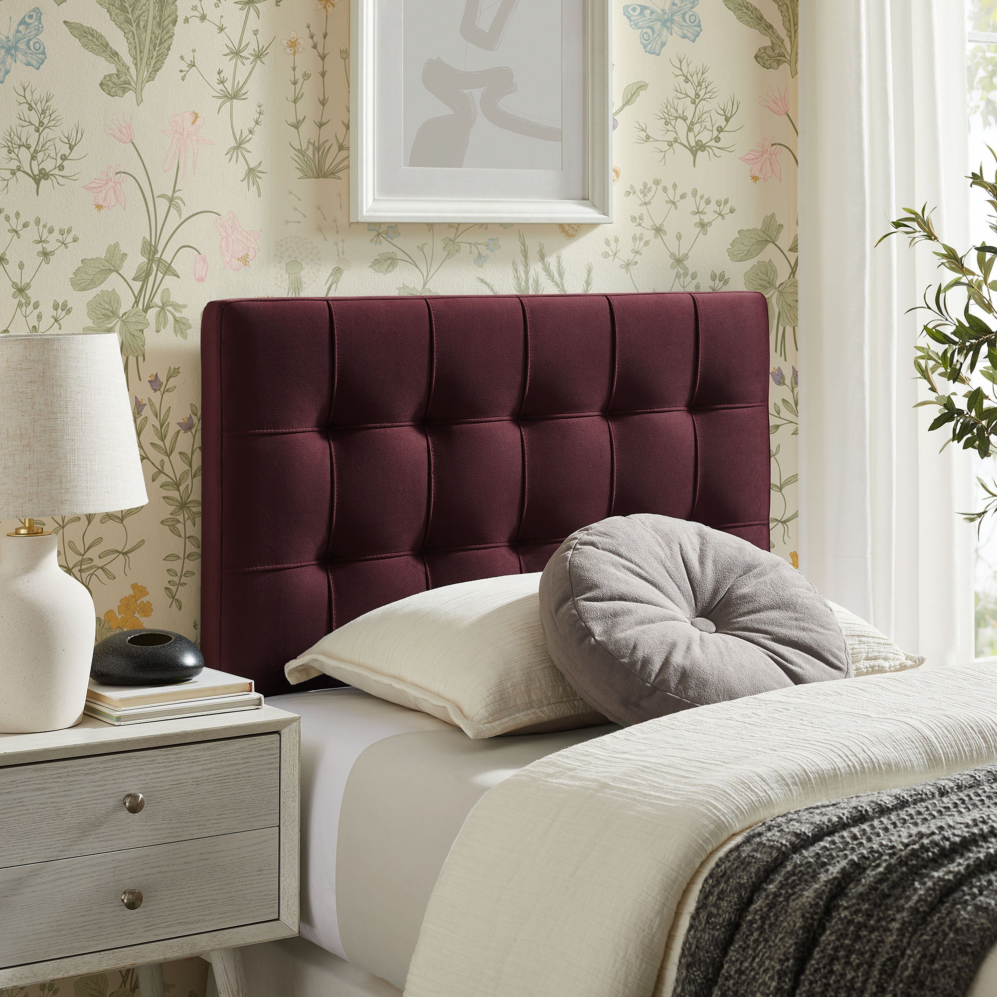 Modway Lily Stain-Resistant Performance Velvet Twin Size Headboard
