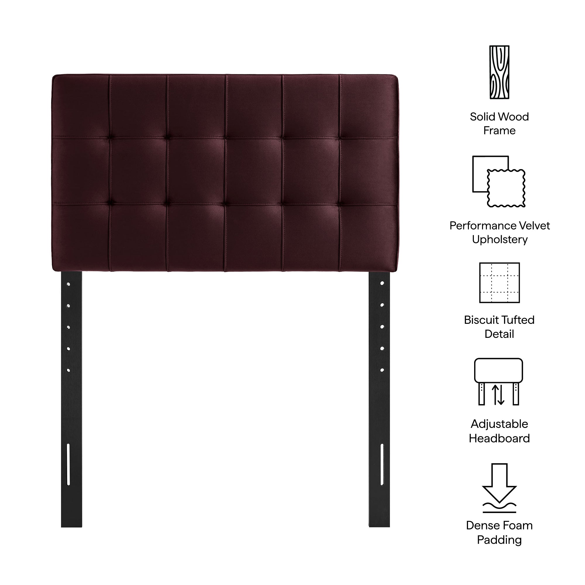 Modway Lily Stain-Resistant Performance Velvet Twin Size Headboard