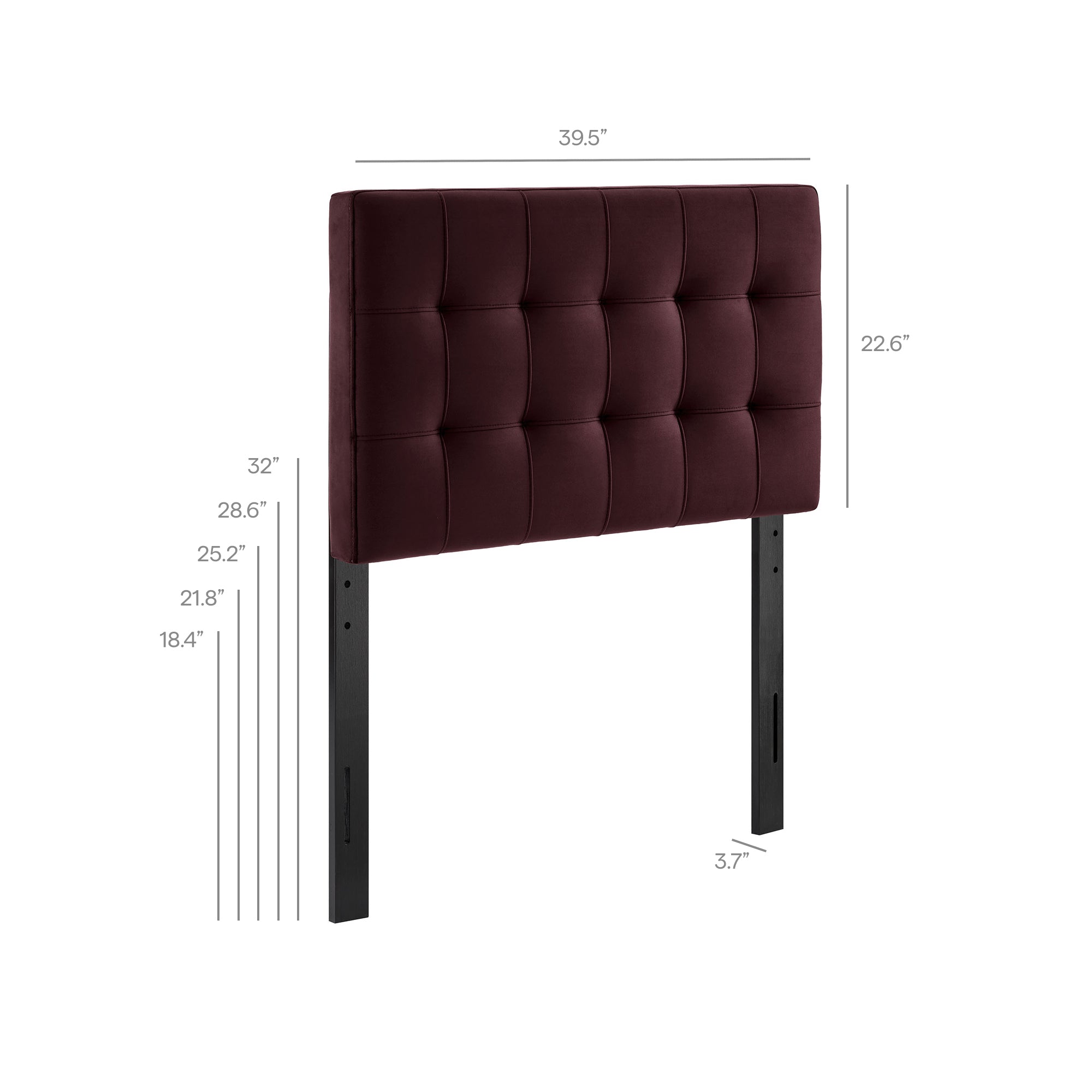Modway MOD-7289 Lily Stain-Resistant Performance Velvet Twin Size Headboard