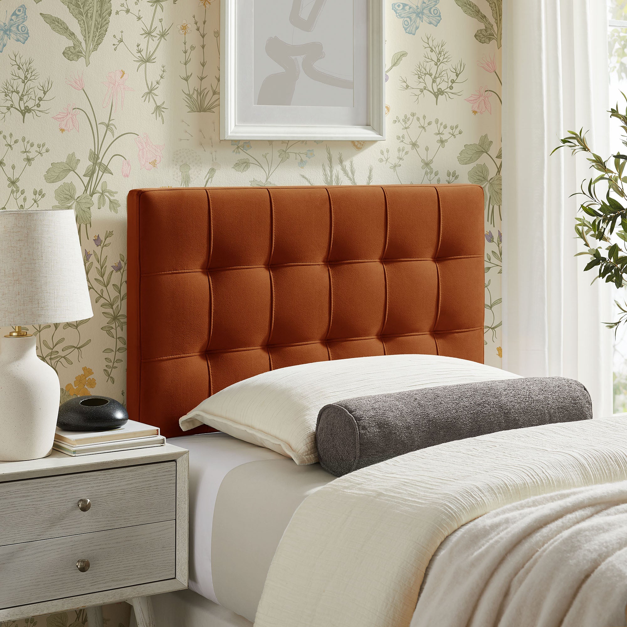 Modway MOD-7289 Lily Stain-Resistant Performance Velvet Twin Size Headboard