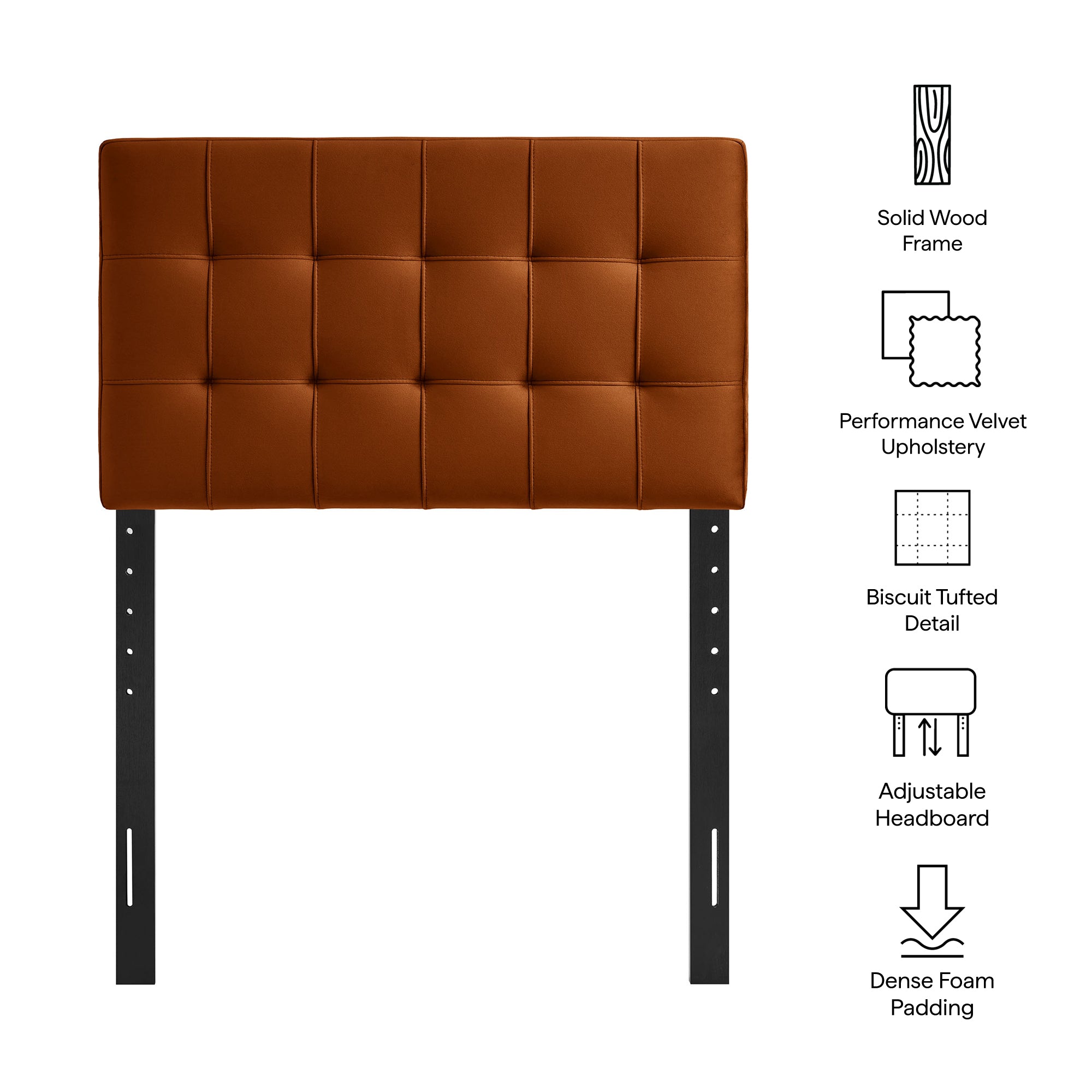 Modway Lily Stain-Resistant Performance Velvet Twin Size Headboard