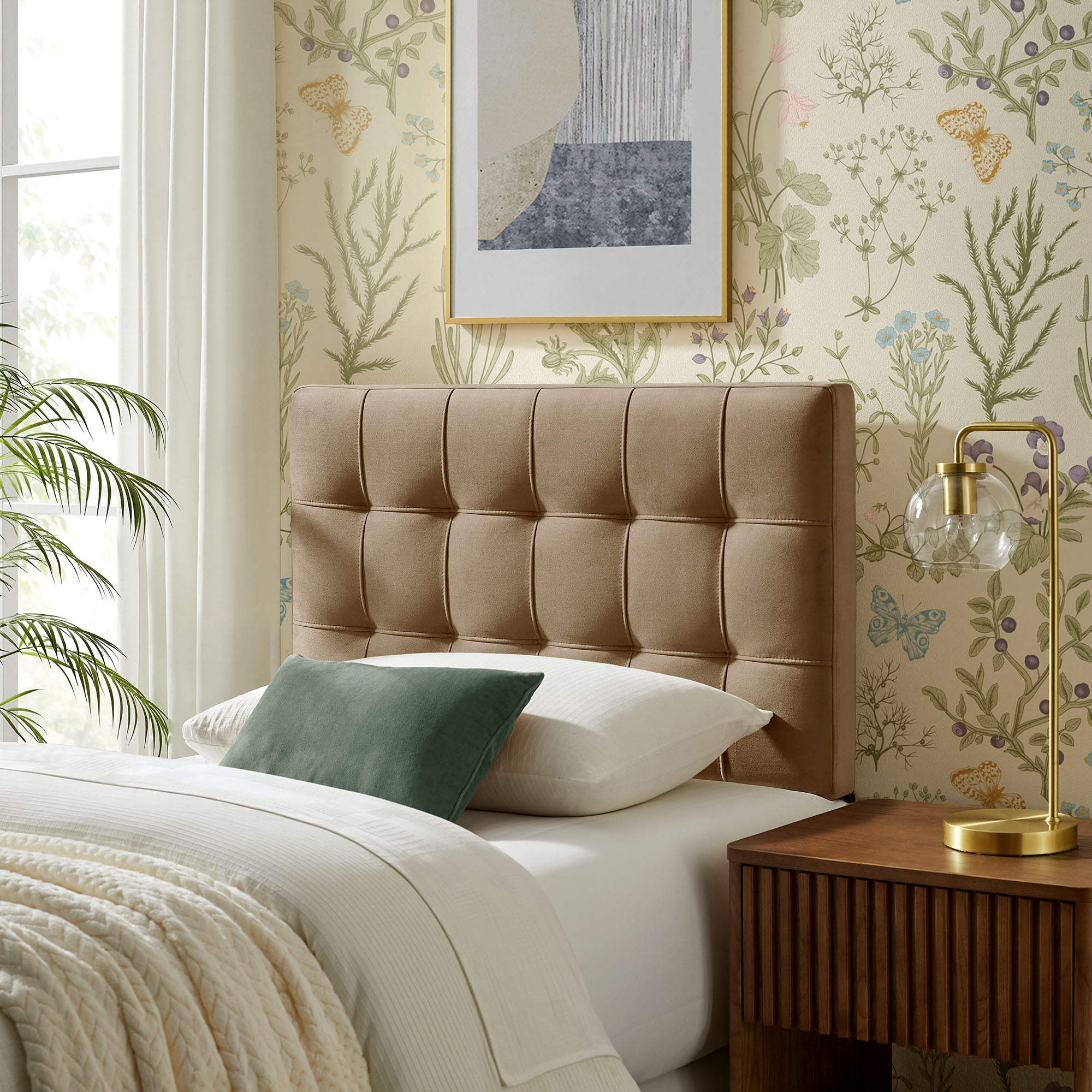 Modway MOD-7289 Lily Stain-Resistant Performance Velvet Twin Size Headboard