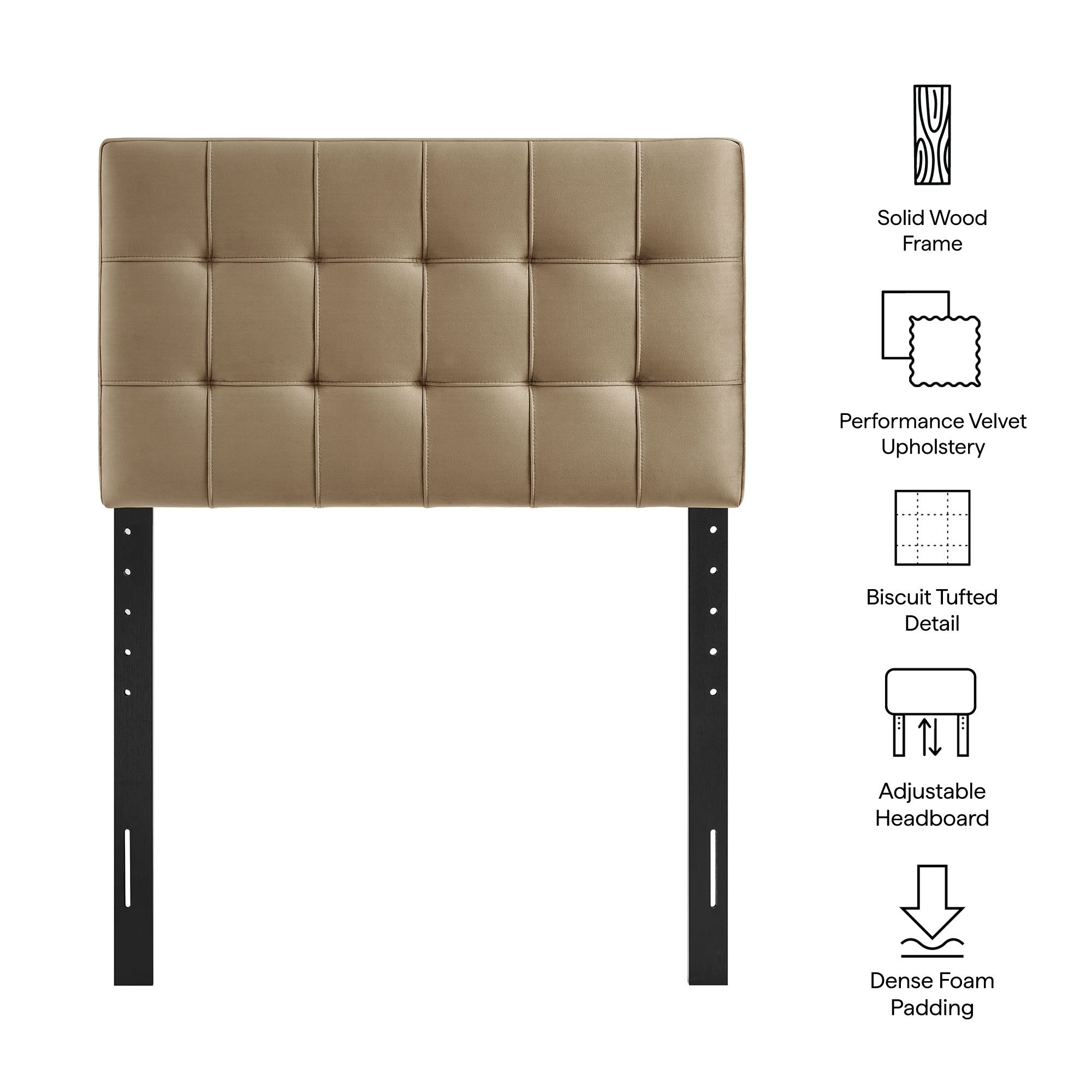Modway Lily Stain-Resistant Performance Velvet Twin Size Headboard