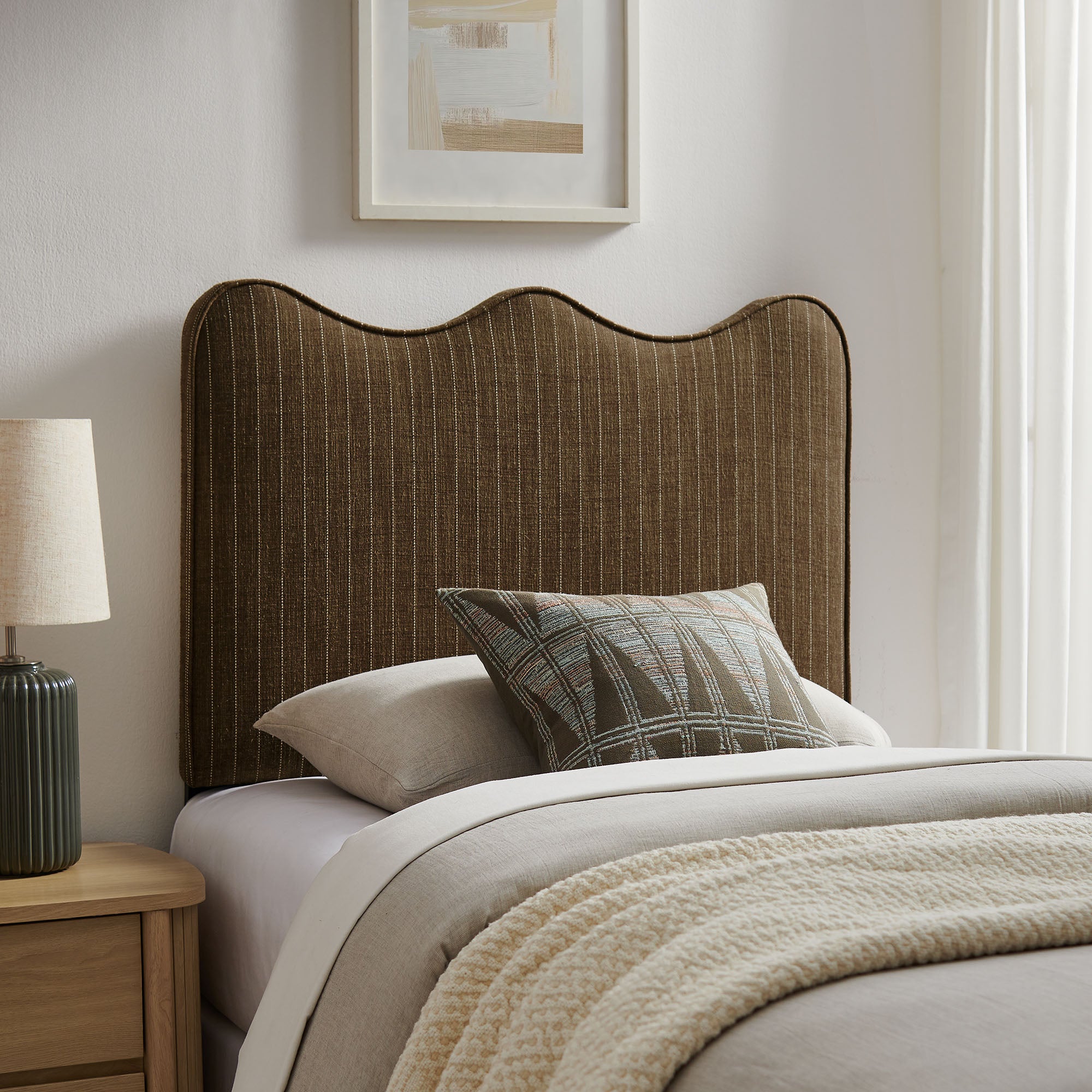 Modway MOD-7290 Athena Striped Fabric Upholstered Twin Size Headboard