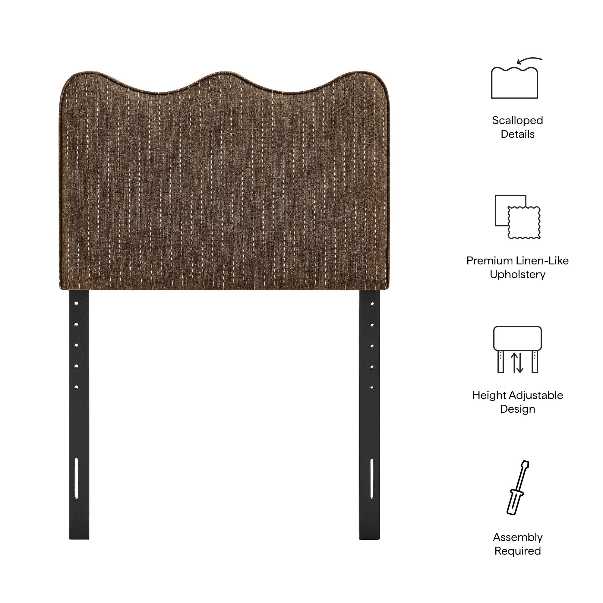 Modway MOD-7290 Athena Striped Fabric Upholstered Twin Size Headboard