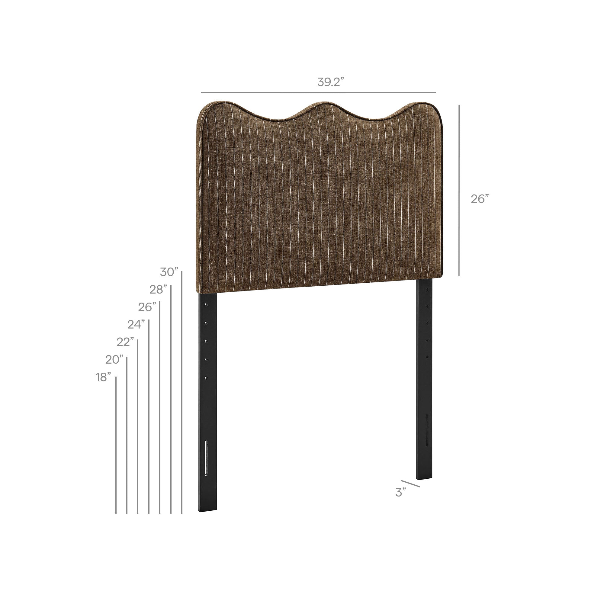 Modway MOD-7290 Athena Striped Fabric Upholstered Twin Size Headboard