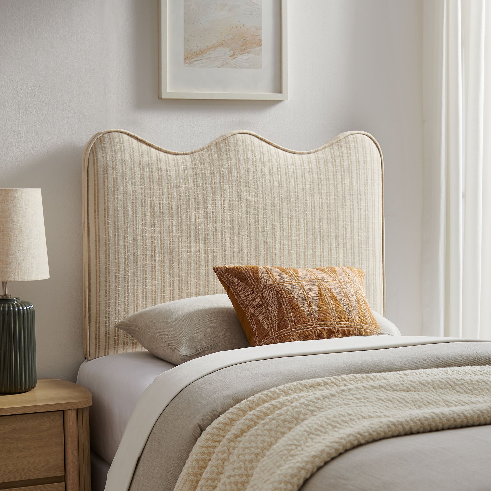 Modway MOD-7290 Athena Striped Fabric Upholstered Twin Size Headboard