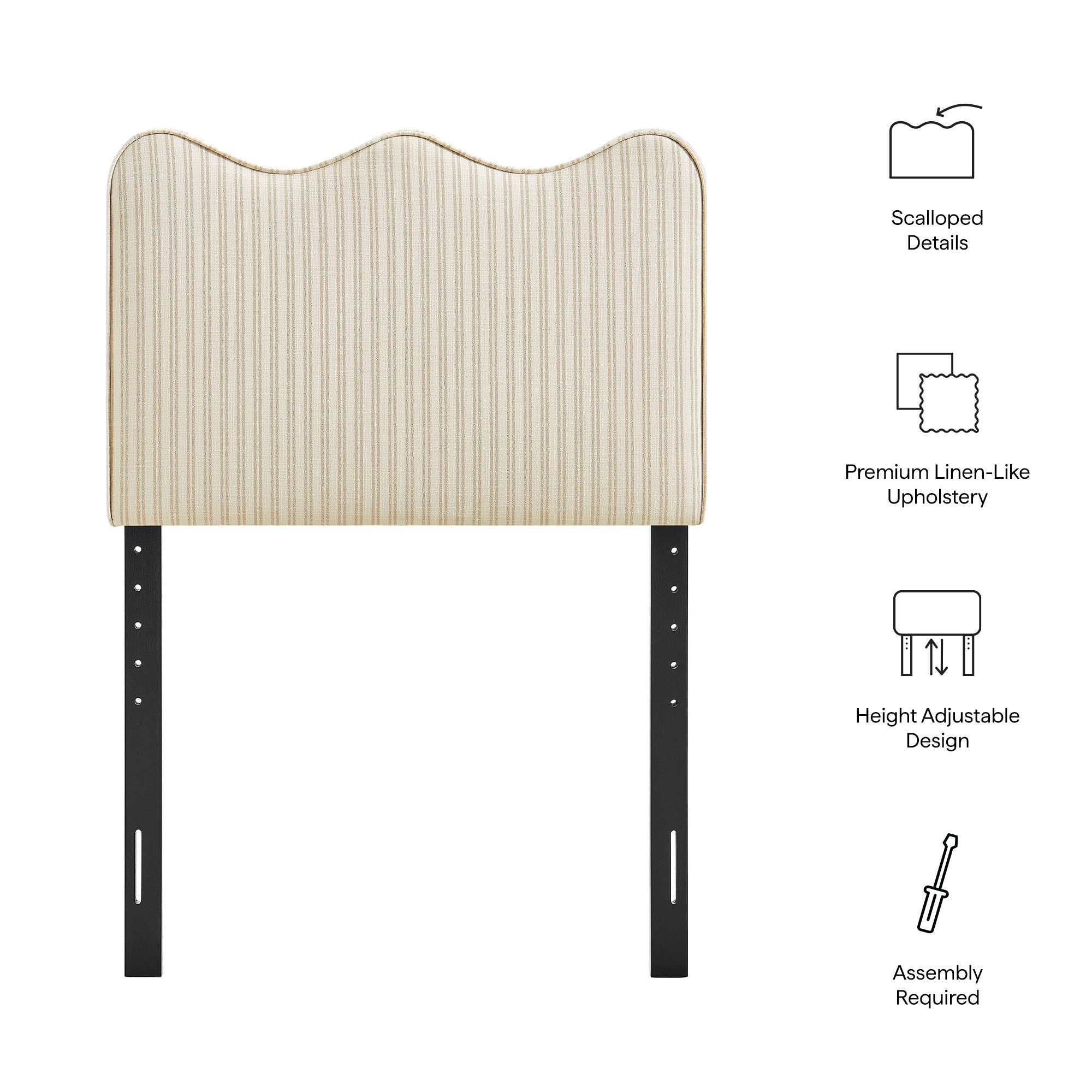 Modway MOD-7290 Athena Striped Fabric Upholstered Twin Size Headboard