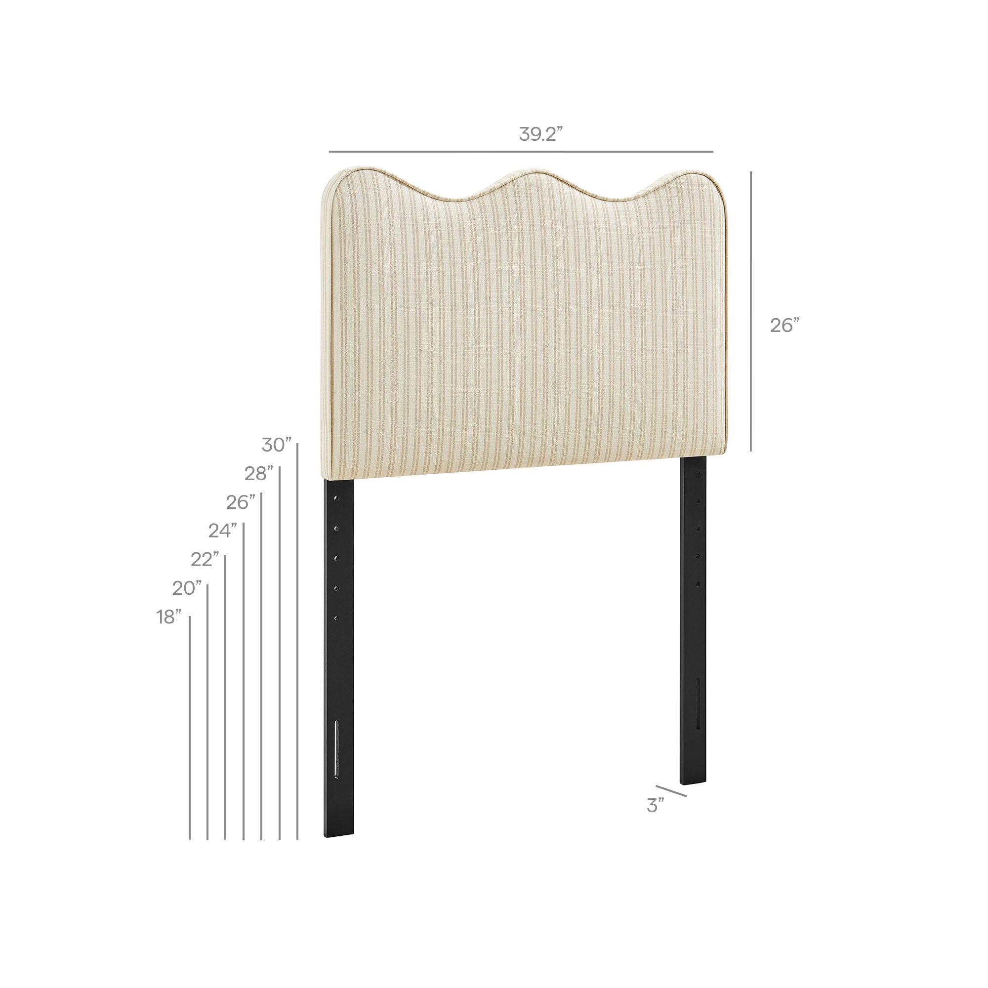Modway MOD-7290 Athena Striped Fabric Upholstered Twin Size Headboard