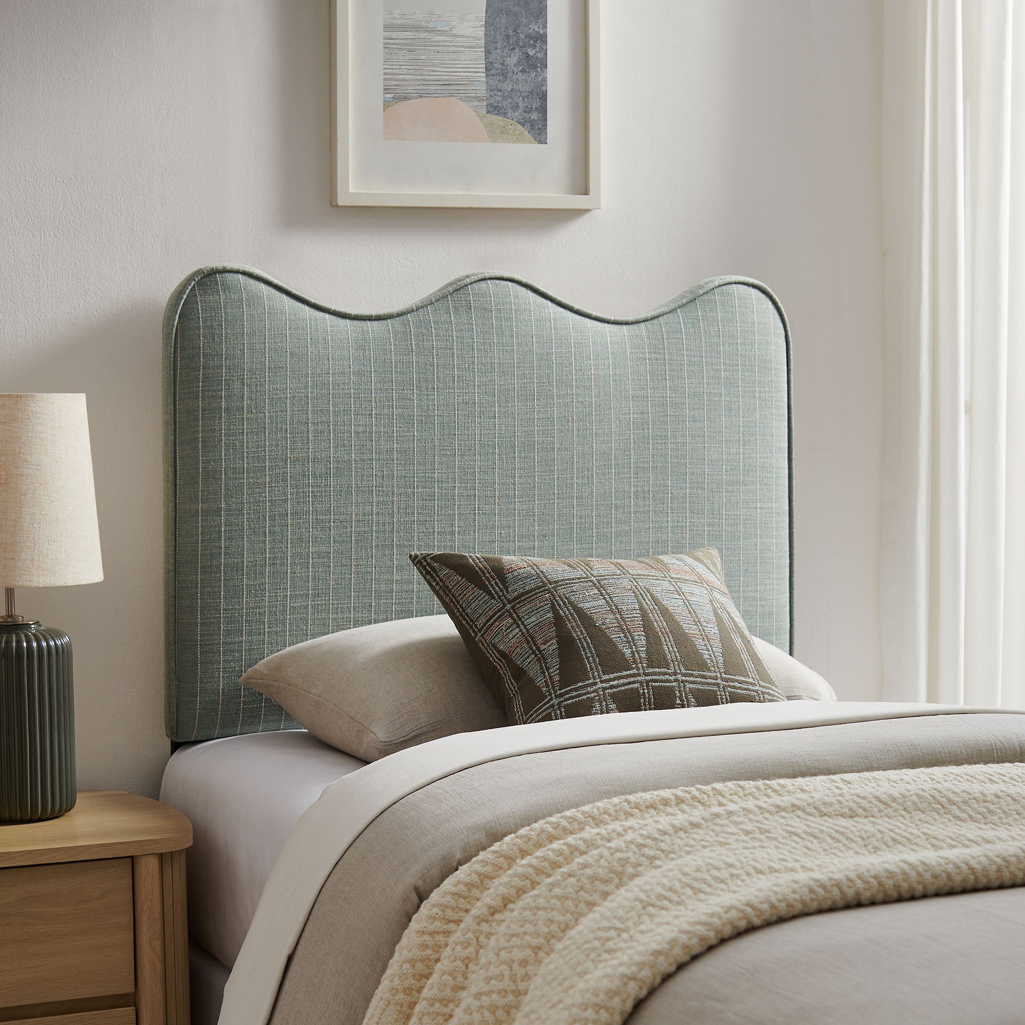 Modway MOD-7290 Athena Striped Fabric Upholstered Twin Size Headboard