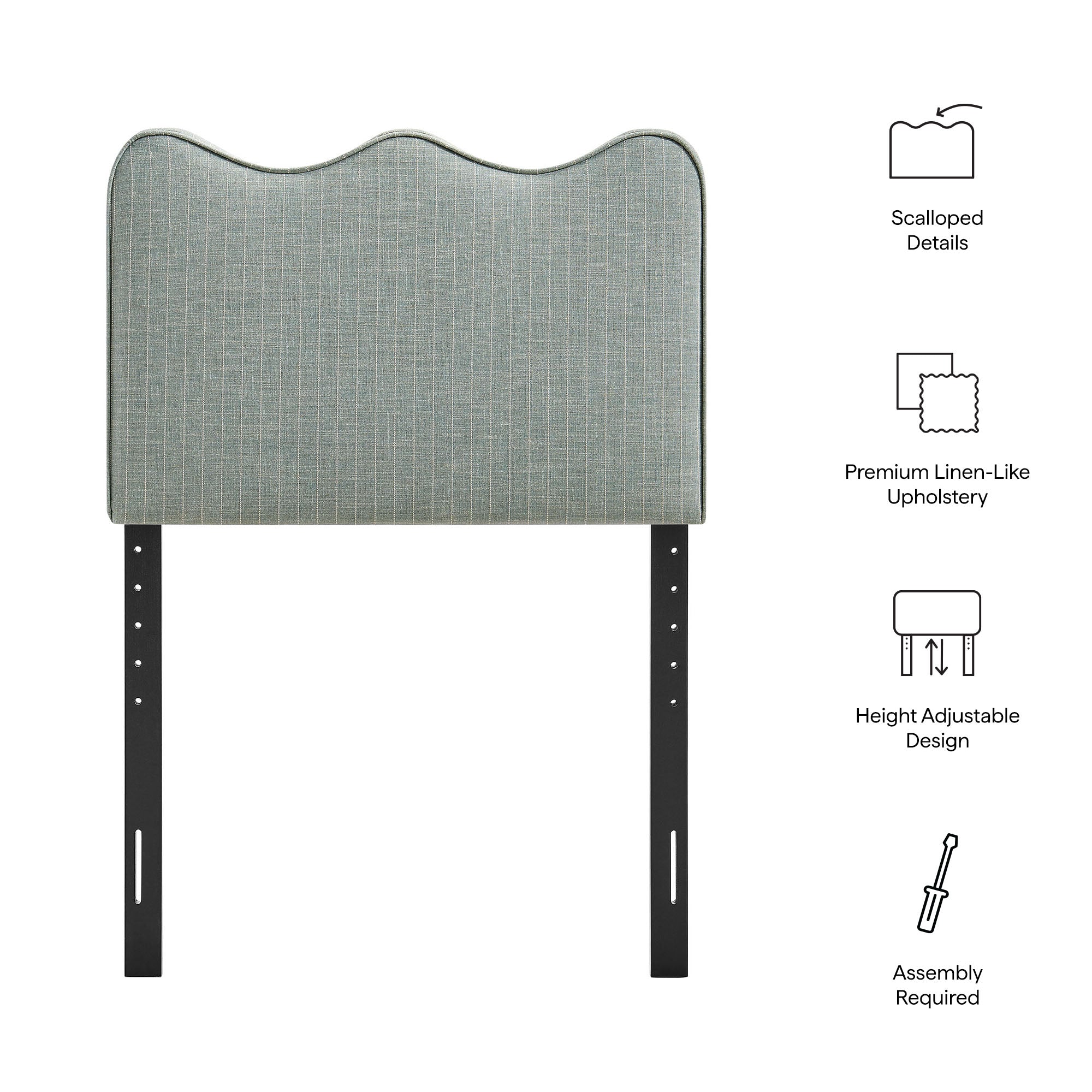 Modway MOD-7290 Athena Striped Fabric Upholstered Twin Size Headboard