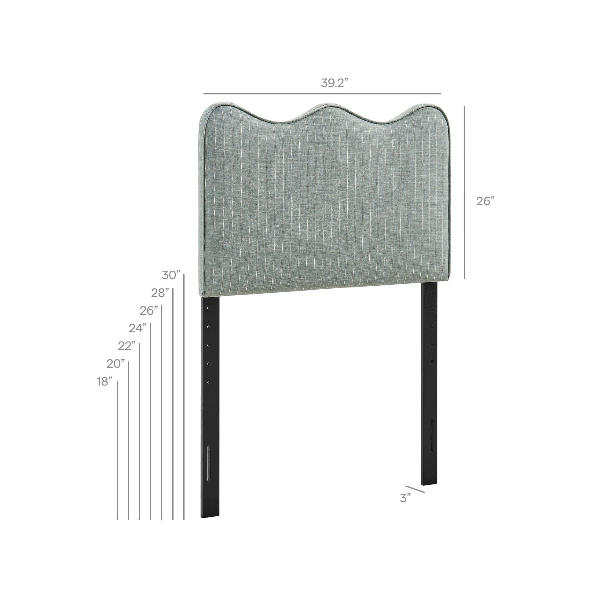 Modway MOD-7290 Athena Striped Fabric Upholstered Twin Size Headboard