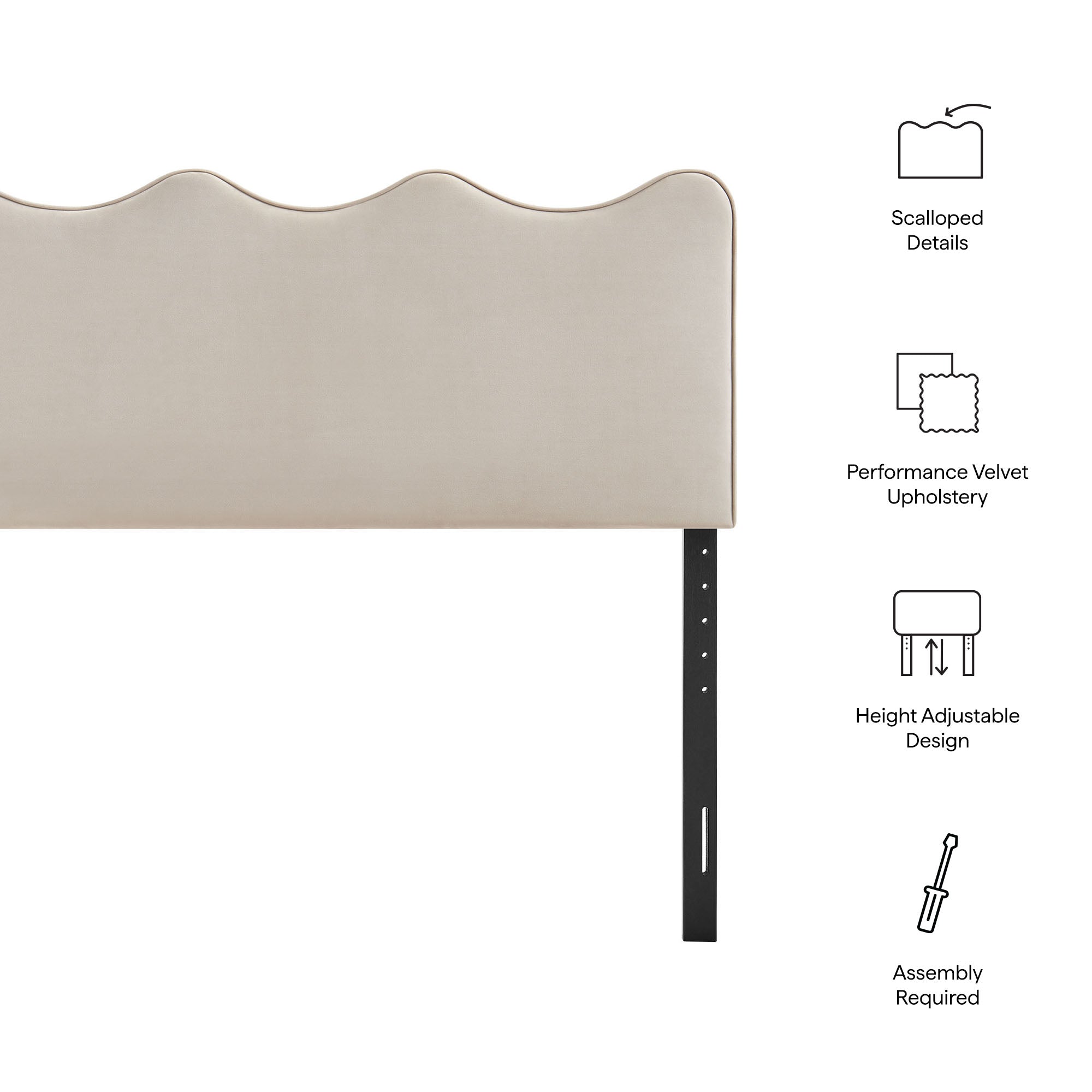 Modway MOD-7291 Athena Stain-Resistant Performance Velvet Full Size Headboard