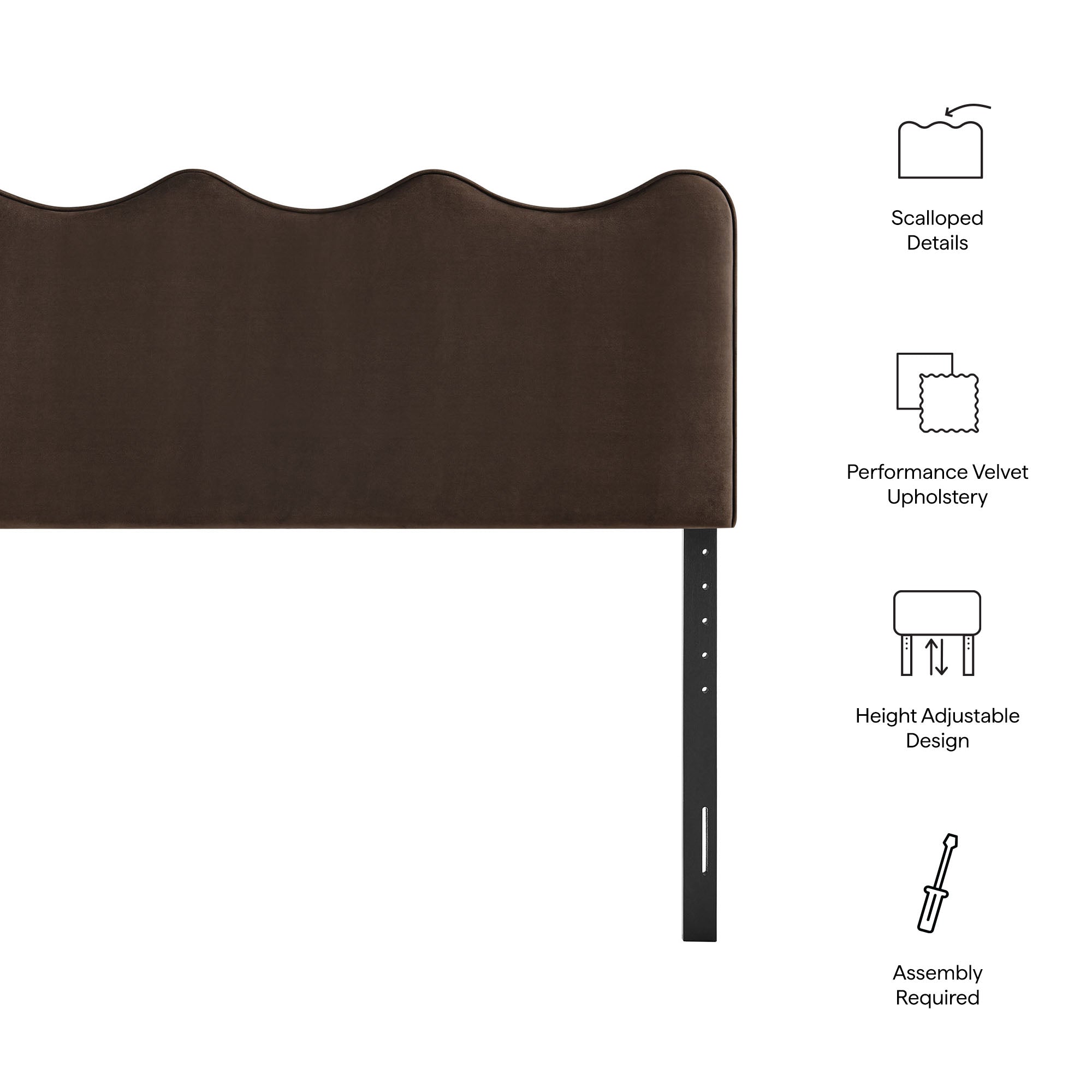 Modway MOD-7291 Athena Stain-Resistant Performance Velvet Full Size Headboard