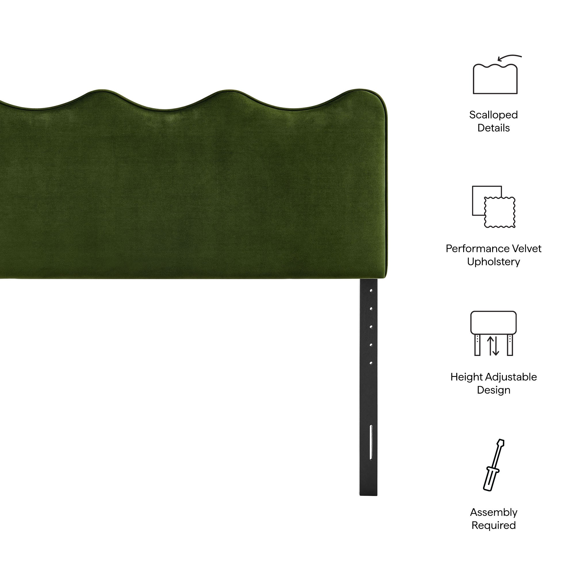 Modway MOD-7291 Athena Stain-Resistant Performance Velvet Full Size Headboard